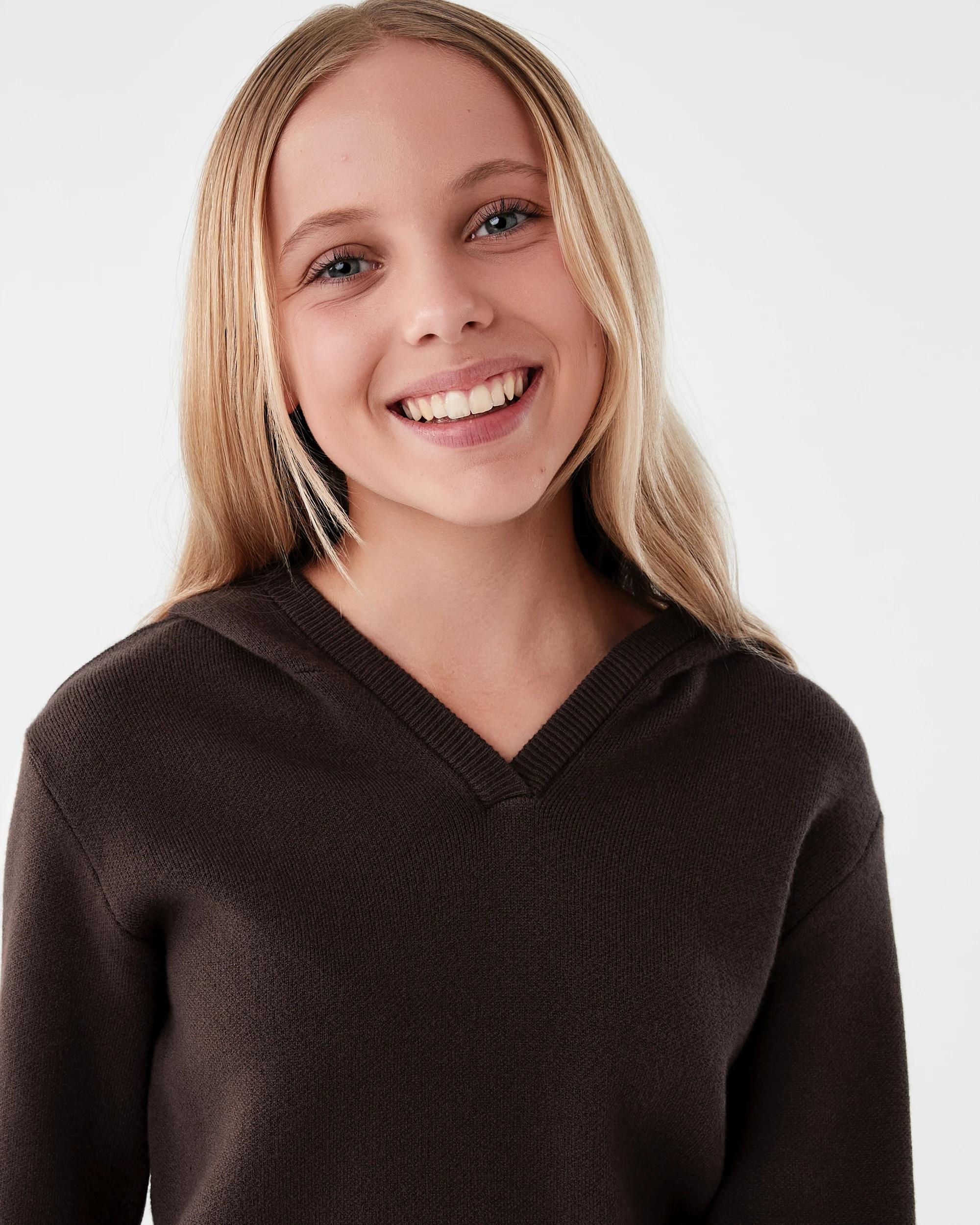 3 Bonded Knit Hoodie Velvet Brn, 3 of 7