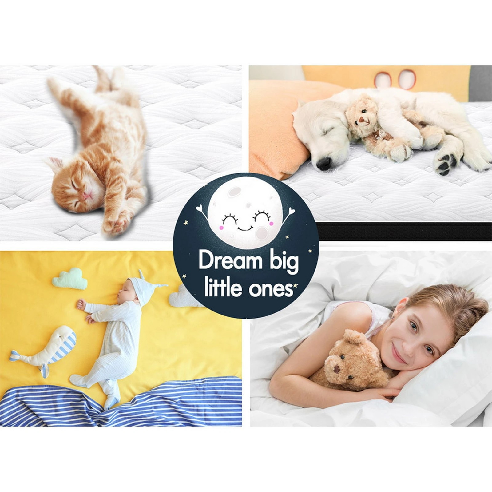 2 Starry Eucalypt Mattress Euro Top Foam Bed Bonnell Spring 18cm - King Single Bed, 2 of 10