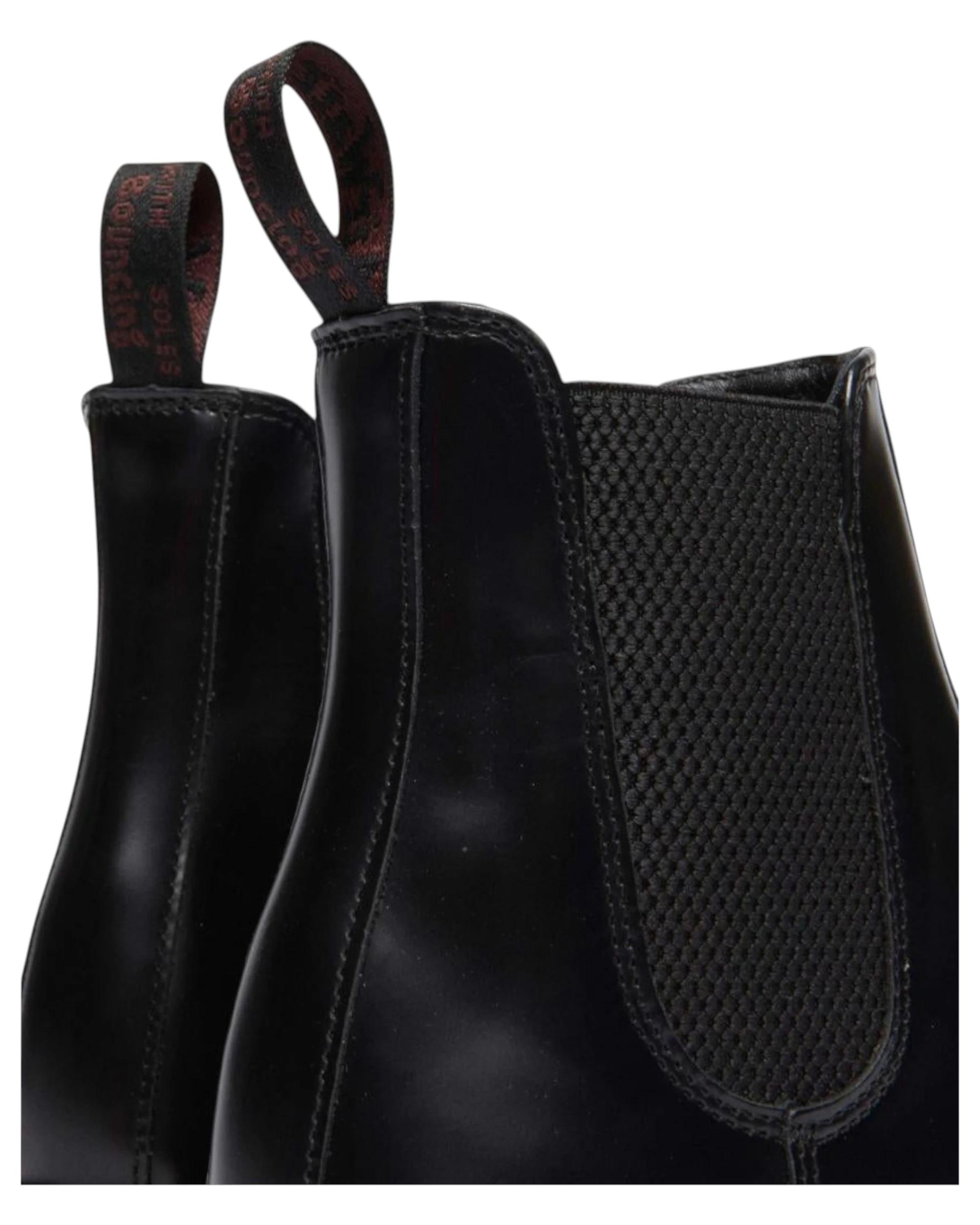 7 Dr. Martens Womens Flora Smooth Chelsea Boots BLACK POLISHED SMOOTH, 7 of 9