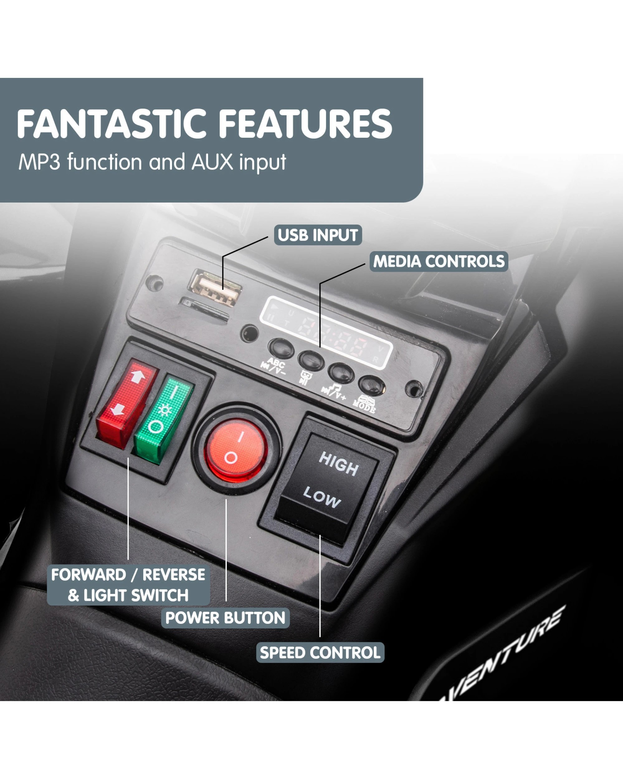 6 Kahuna Gts99 Kids Toy Electric Ride On Quad Bike 50w Atv - Black, 6 of 10