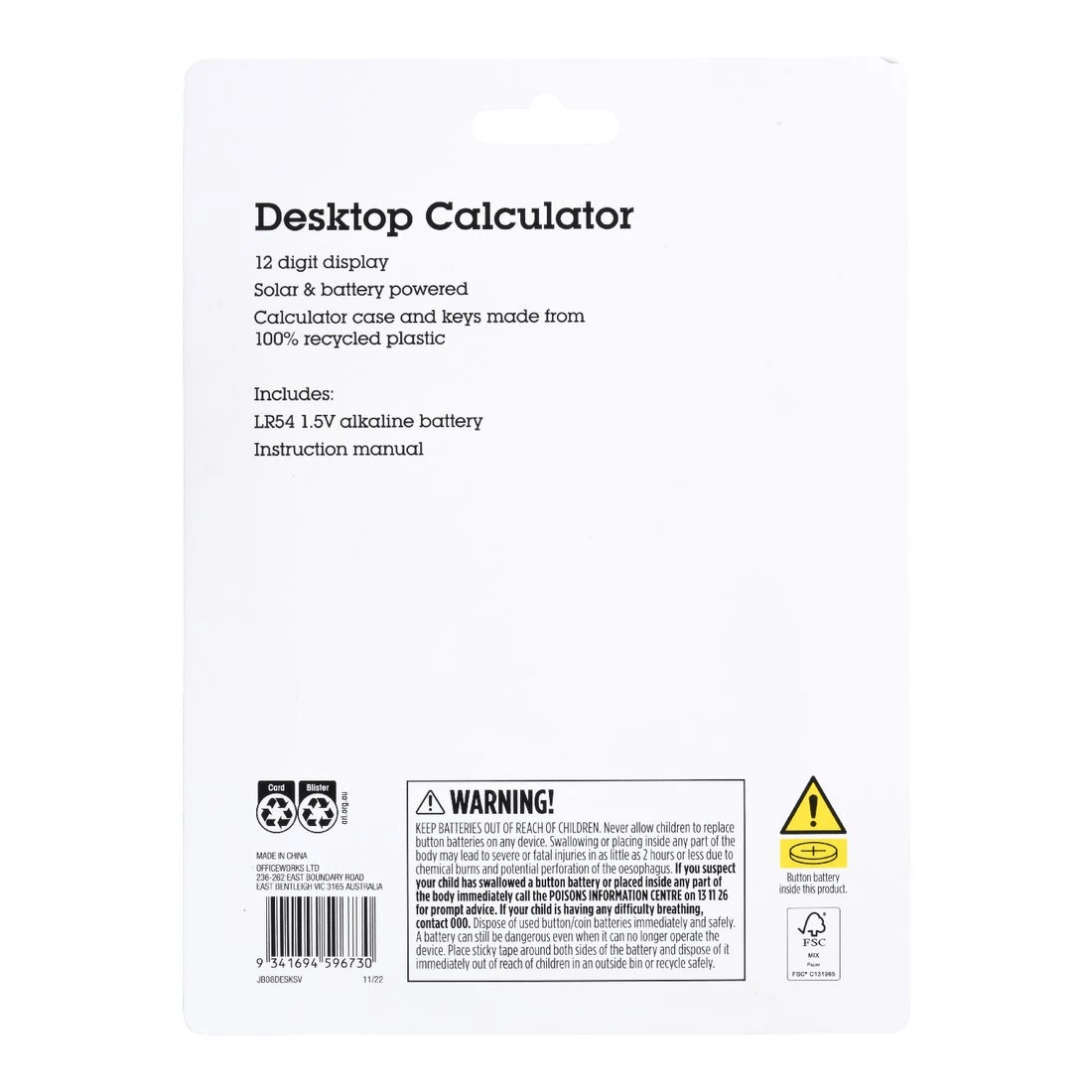 4 J.Burrows Desktop 12 Digit Calculator Silver, 4 of 4