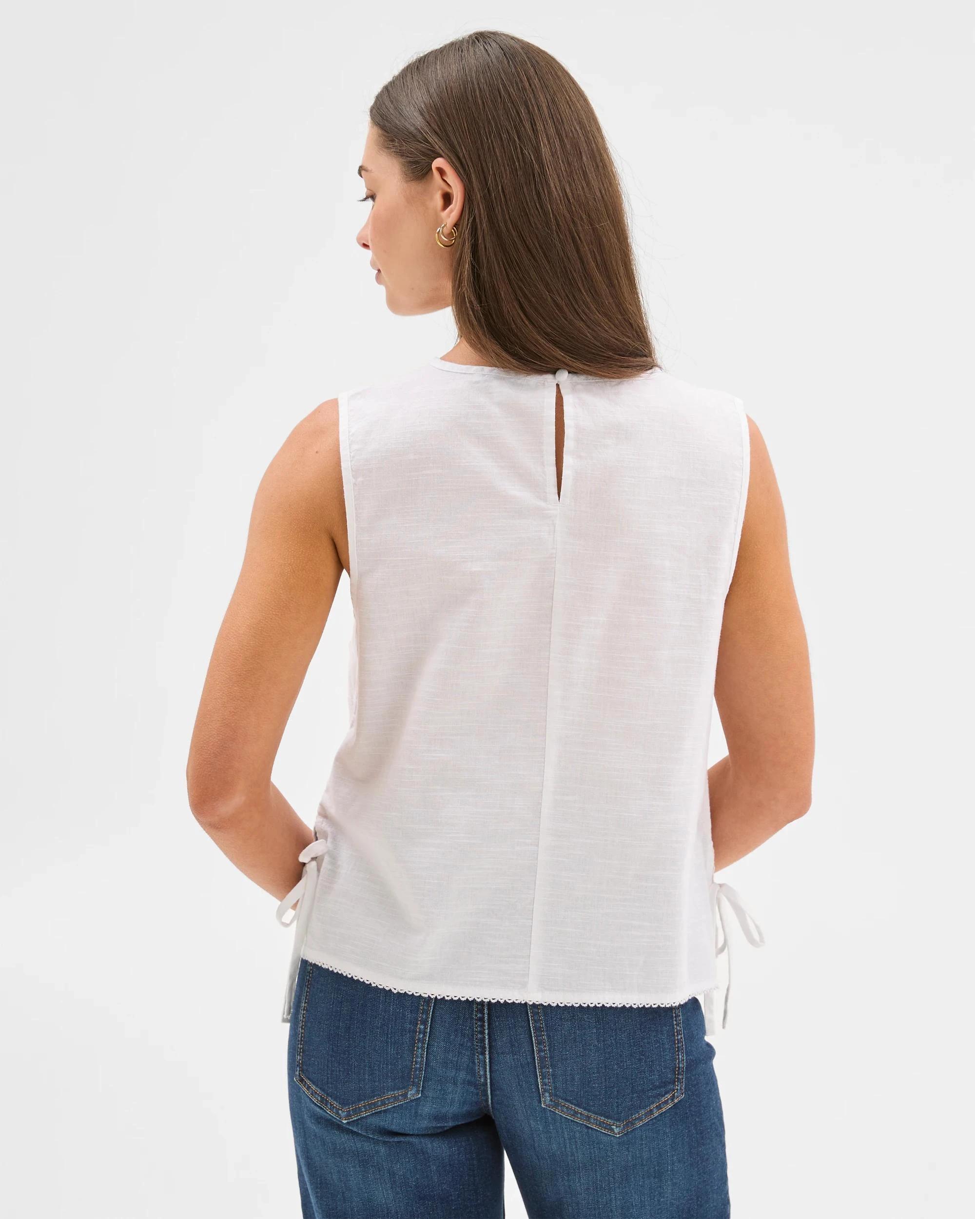 4 Target Petites Embroidered Tie Top WHITE, 4 of 7