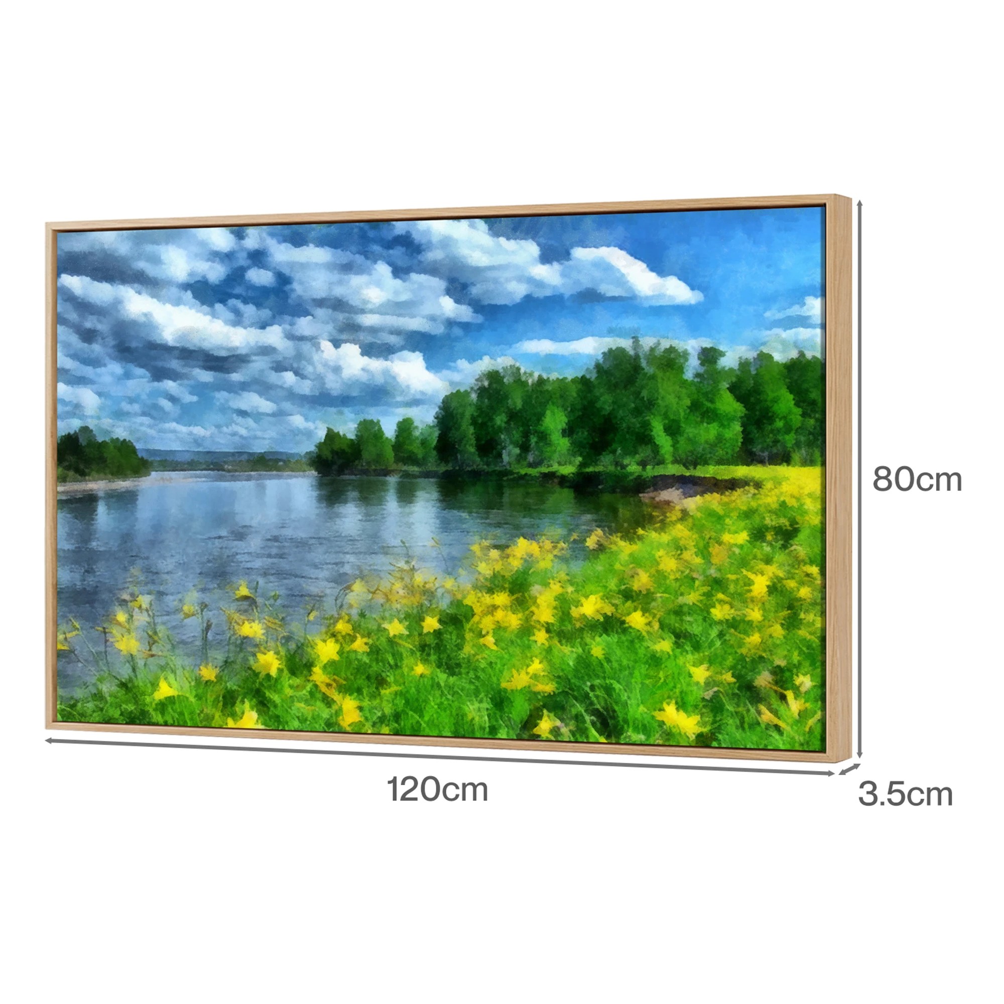 3 Yezi Modern Canvas Wall Art Framed Landscape Painting Large Wall Decor 80x120cm, 3 of 8
