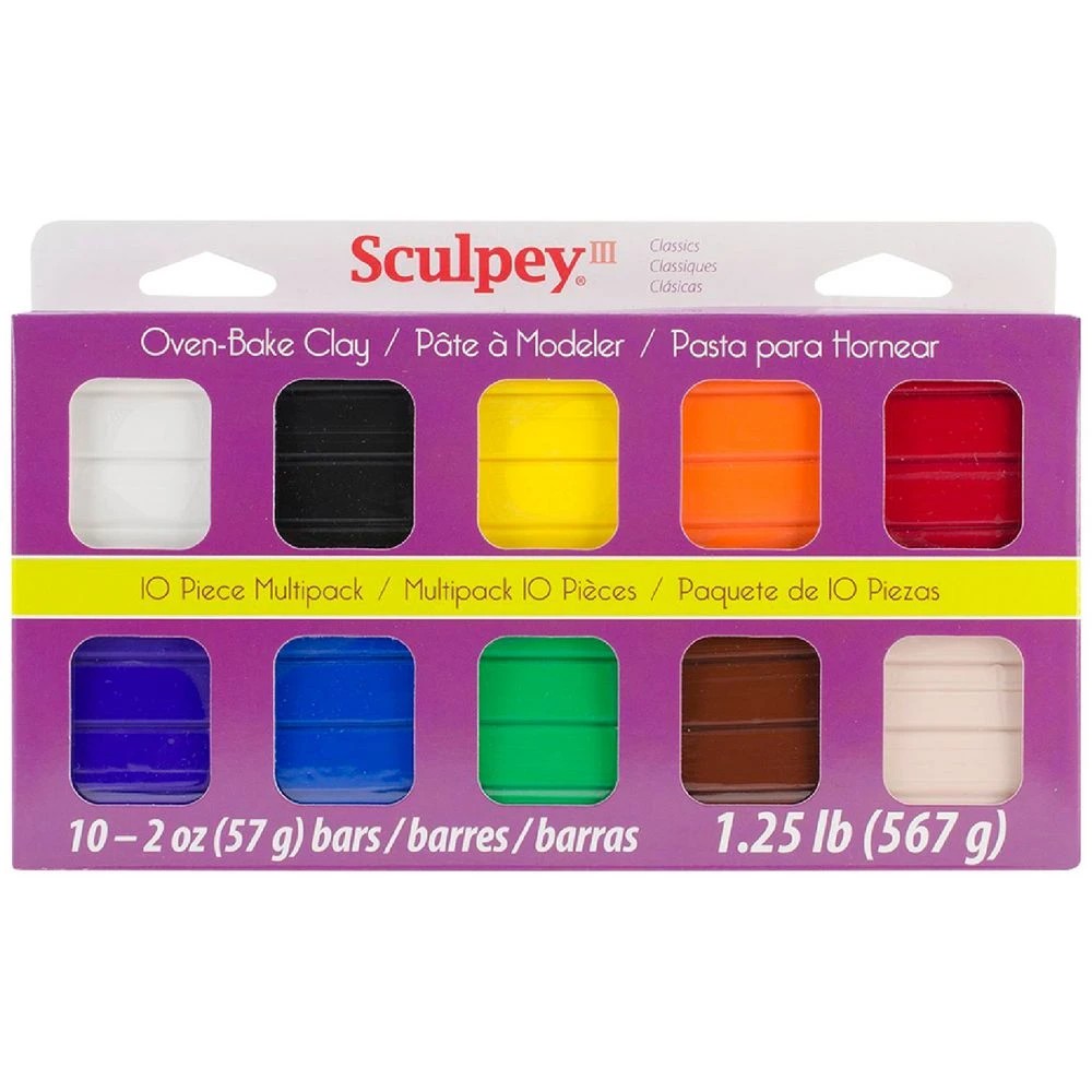 1 Sculpey III Modelling Clay Classic 10 Pack, 1 of 3