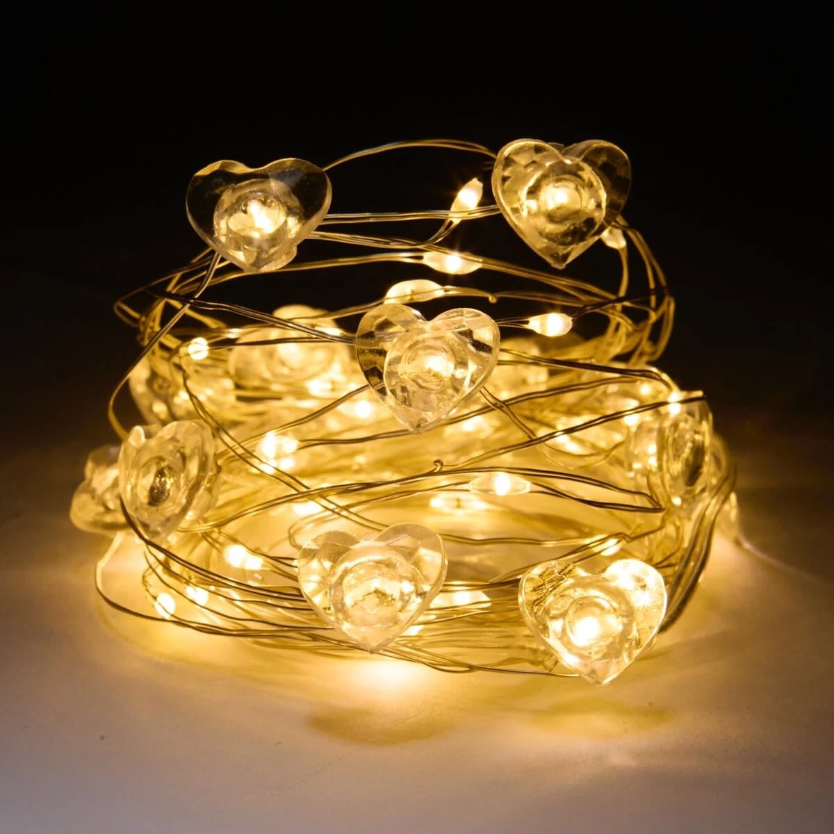 2 Mini Heart Wire String Lights, 2 of 8