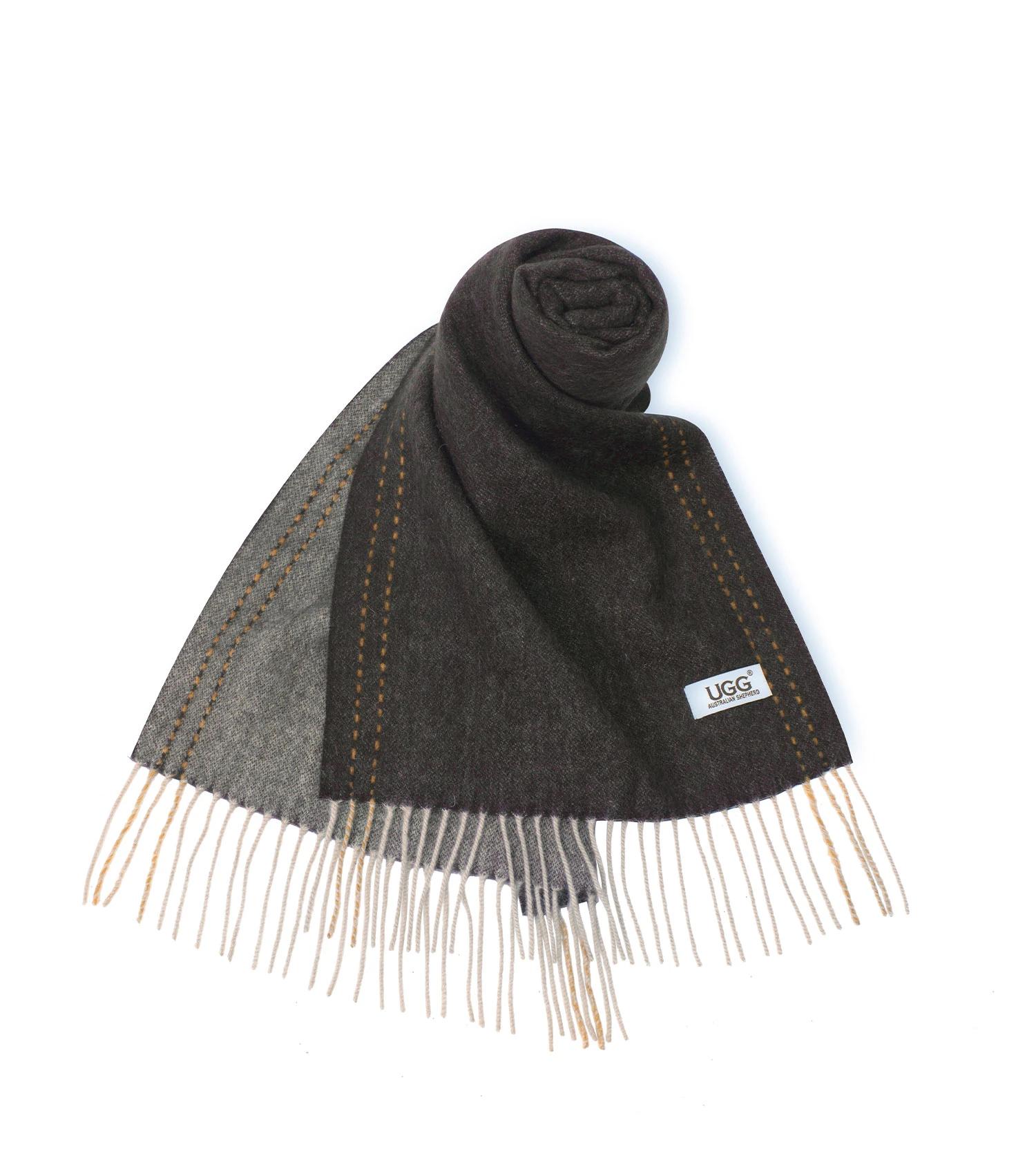 5 Australian Shepherd UGG Rasora 100% Wool Plain Scarf COFFEE, 5 of 5