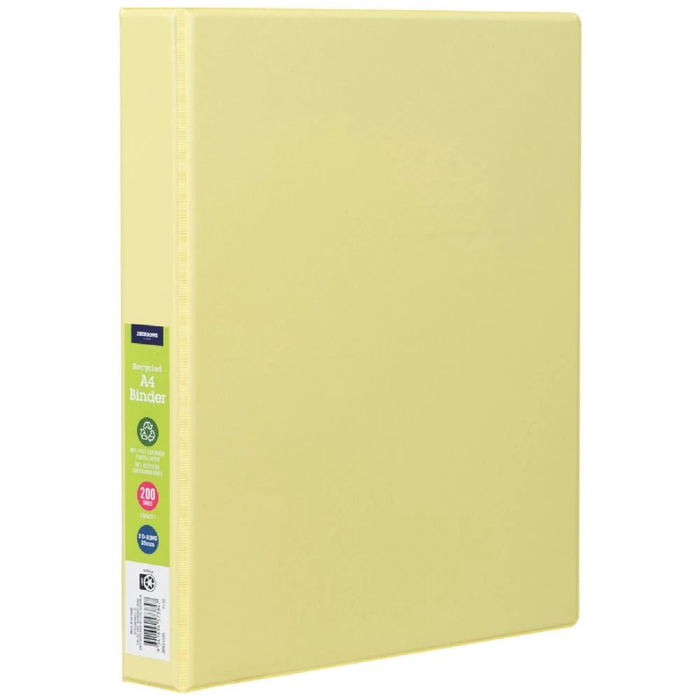 1 J.Burrows A4 Binder 2D 25mm Pale Lemon, 1 of 6