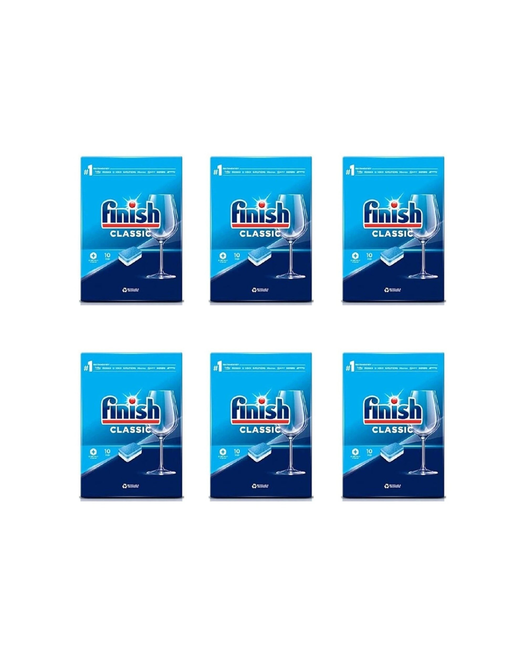 1 Finish 6x 10pc Dishwashing Tablets Dishwasher Tablets Stain Removal Value Pack, 1 of 3