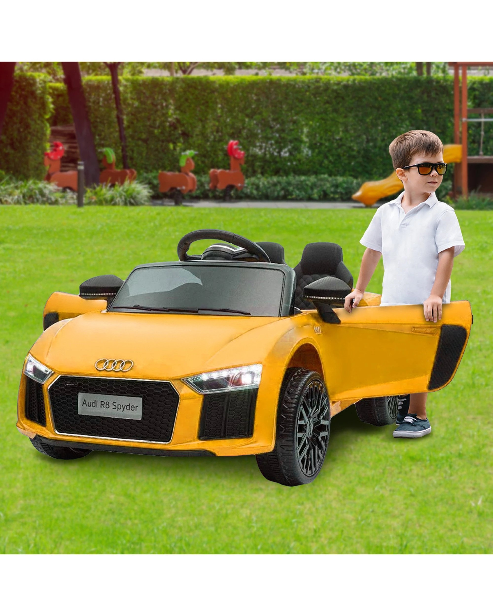 5 Kahuna R8 Spyder Audi Licensed Kids Electric Ride On Car Yellow, 5 of 9