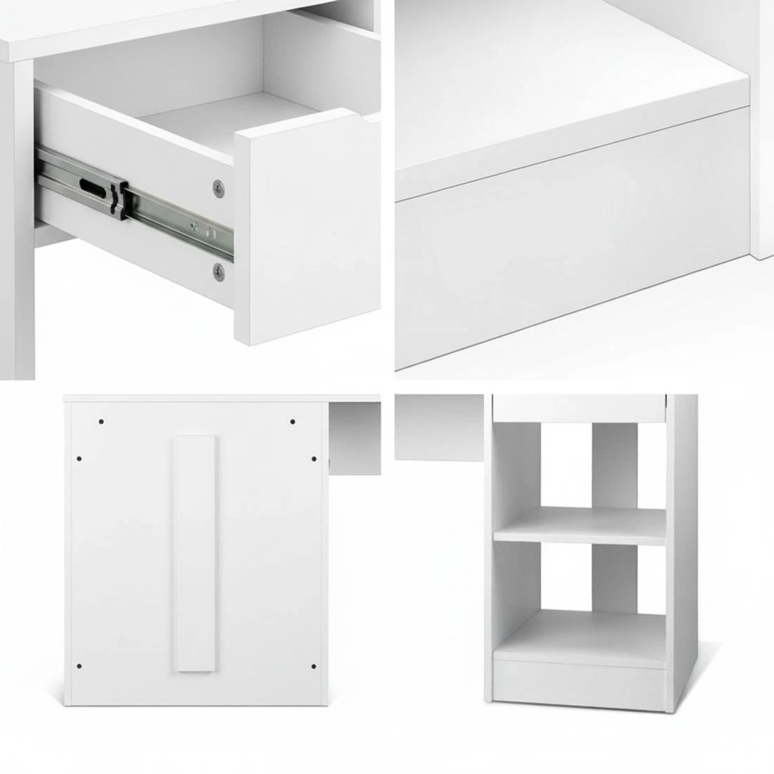 5 Artiss Computer Desk Shelf Drawer Cabinet - White, 5 of 5