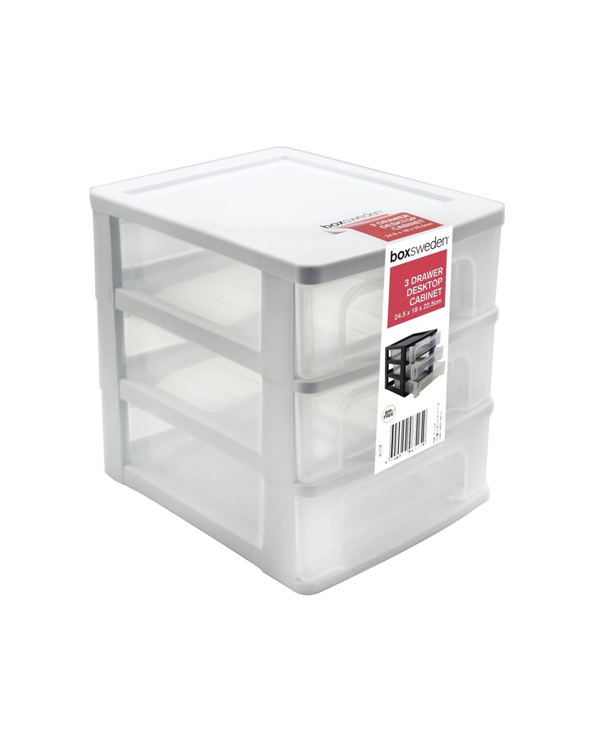 3 Boxsweden Drawer Desktop Cabinet Sml 3 Layer 2PK Plastic 24.5X18X22.5cm - Assorted, 3 of 6