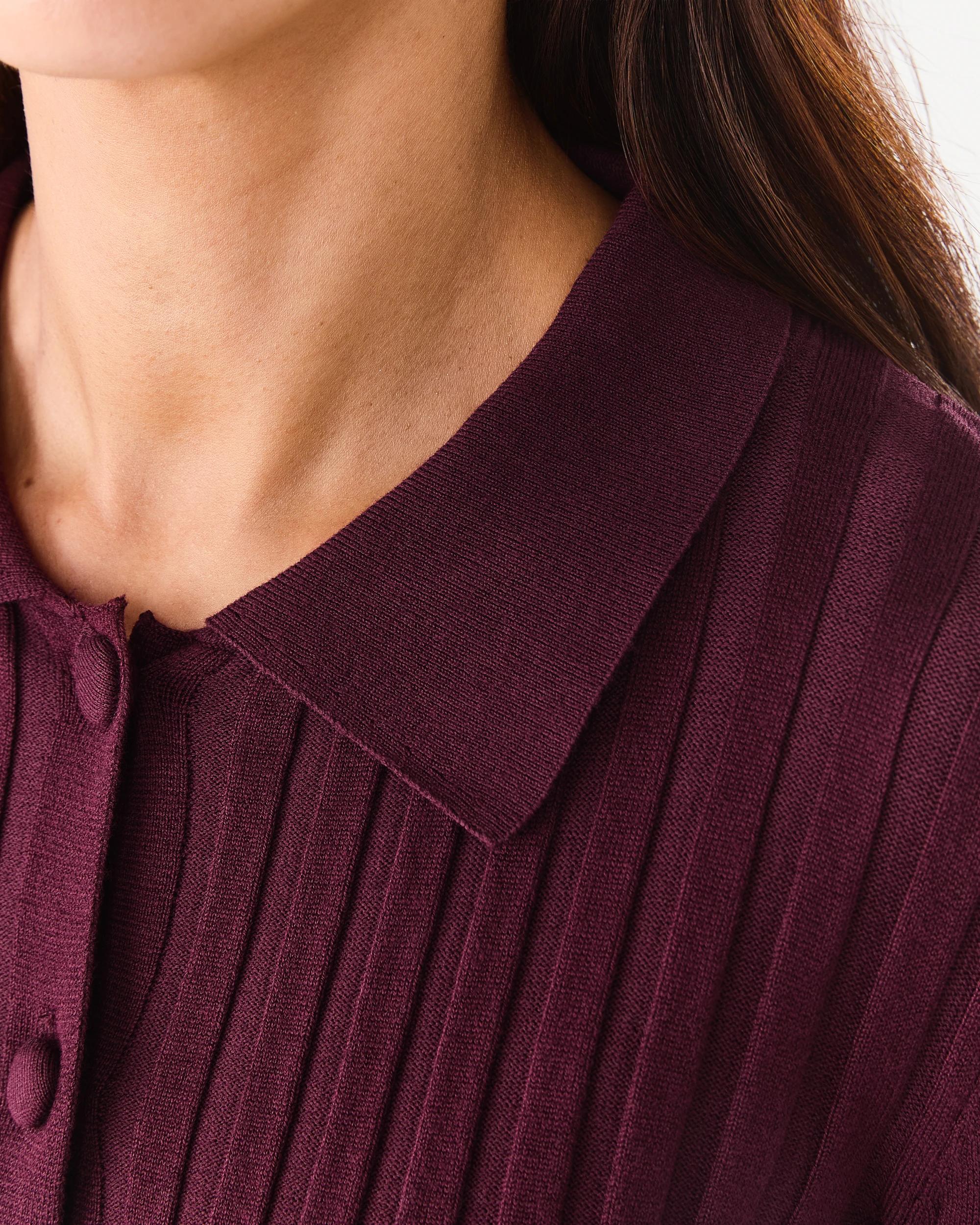 6 Long Sleeve Button Through Polo Shirt Red Royale, 6 of 6