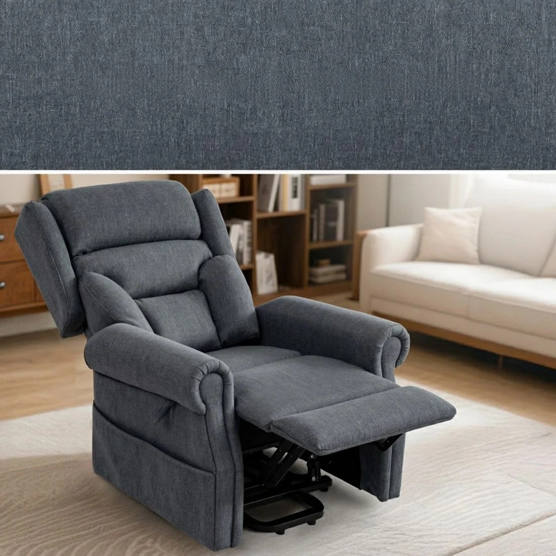 5 Artiss Electric Recliner Chair Power Lift Massage Heated Recliner Sofa - Grey, 5 of 7