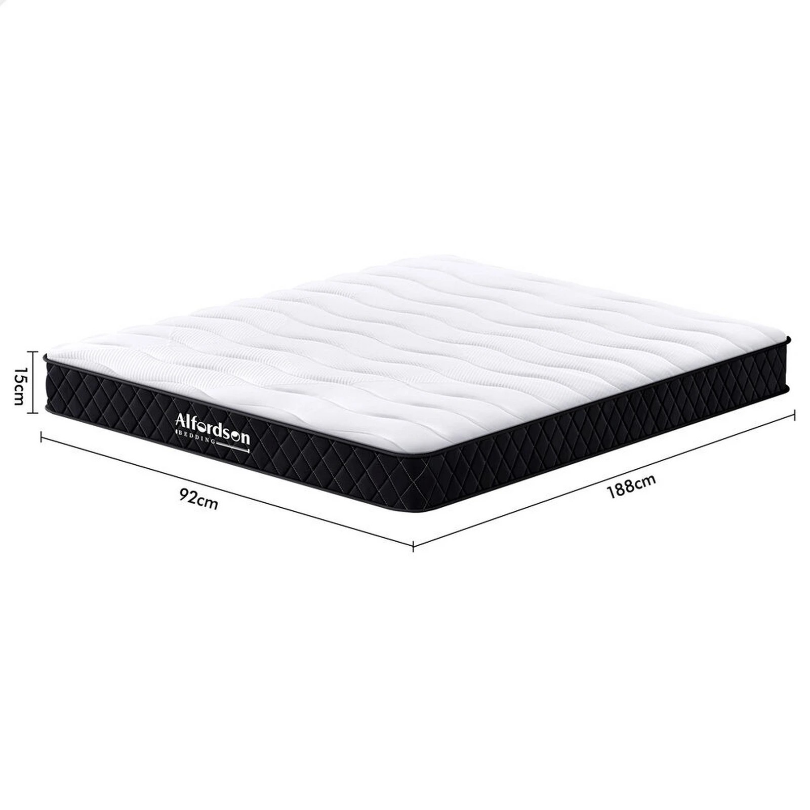 7 Alfordson Mattress 15CM Tight Top Spring Foam Bedding Medium Firm - Single Bed, 7 of 10