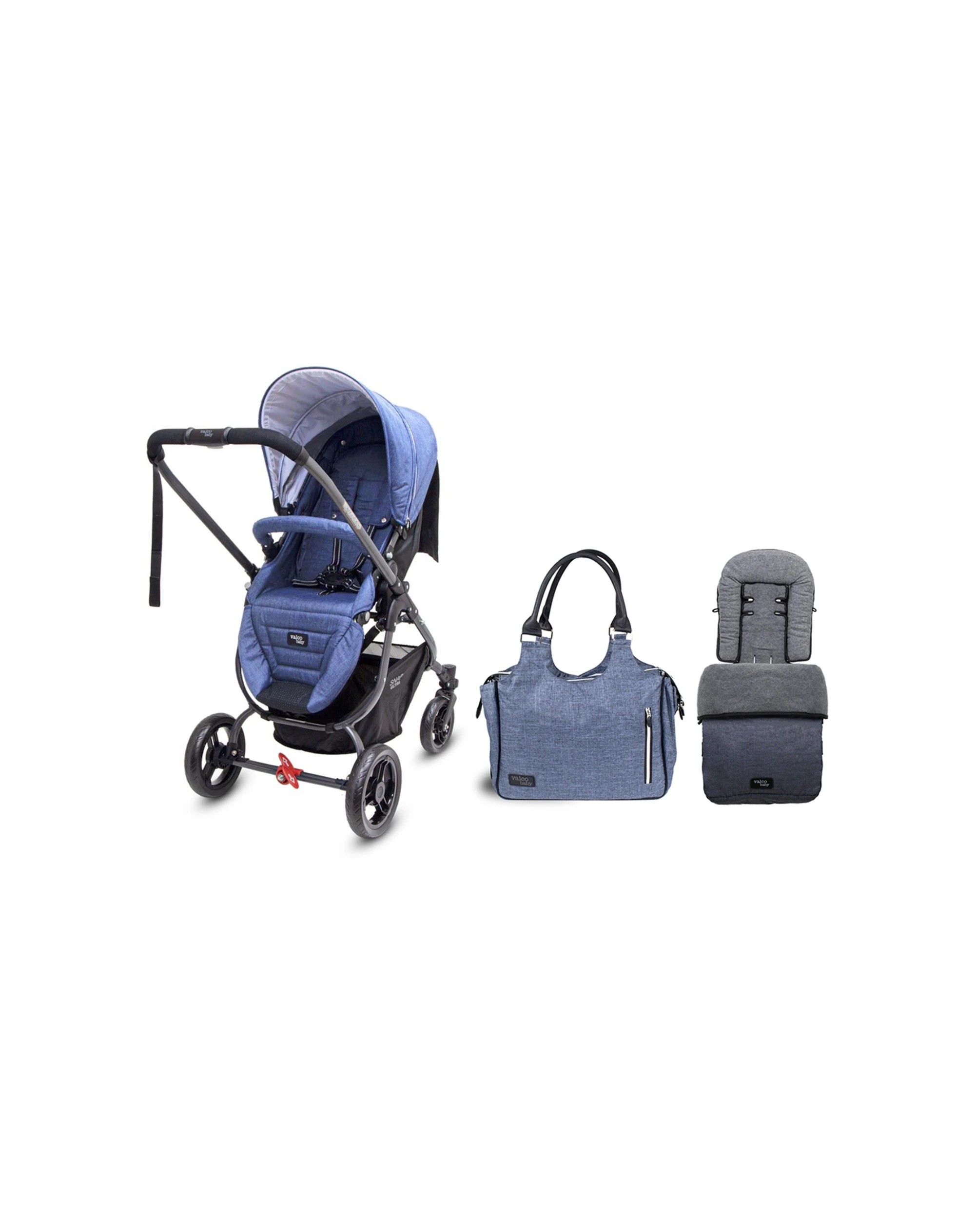 1 ValcoBaby Snap Ultra Stroller Pram With Nappy Bag And Snug Footmuff - Blue, 1 of 9