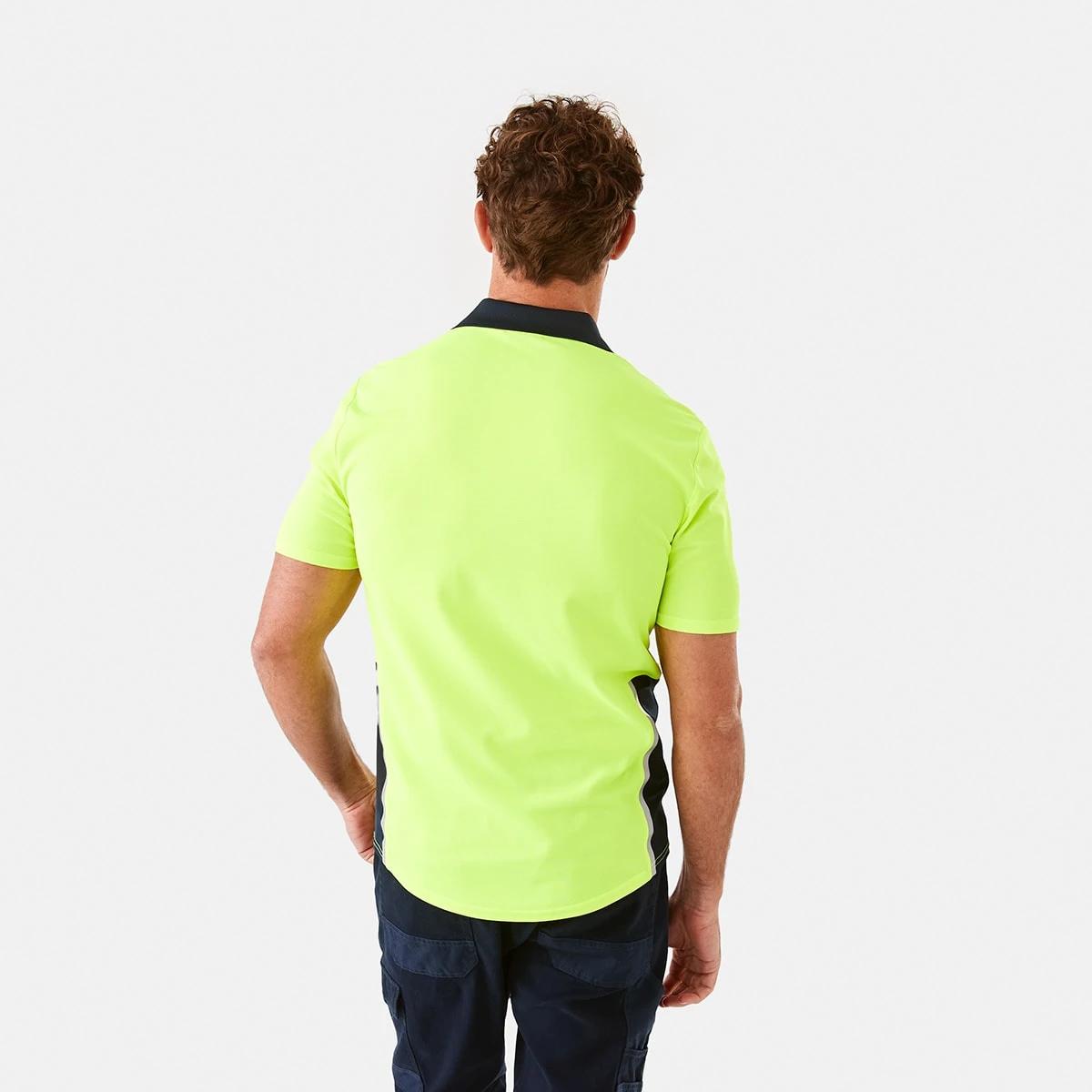 3 Workwear Short Sleeve Hi-Visibility Cool Polo Shirt FLURO YELLOW, 3 of 7