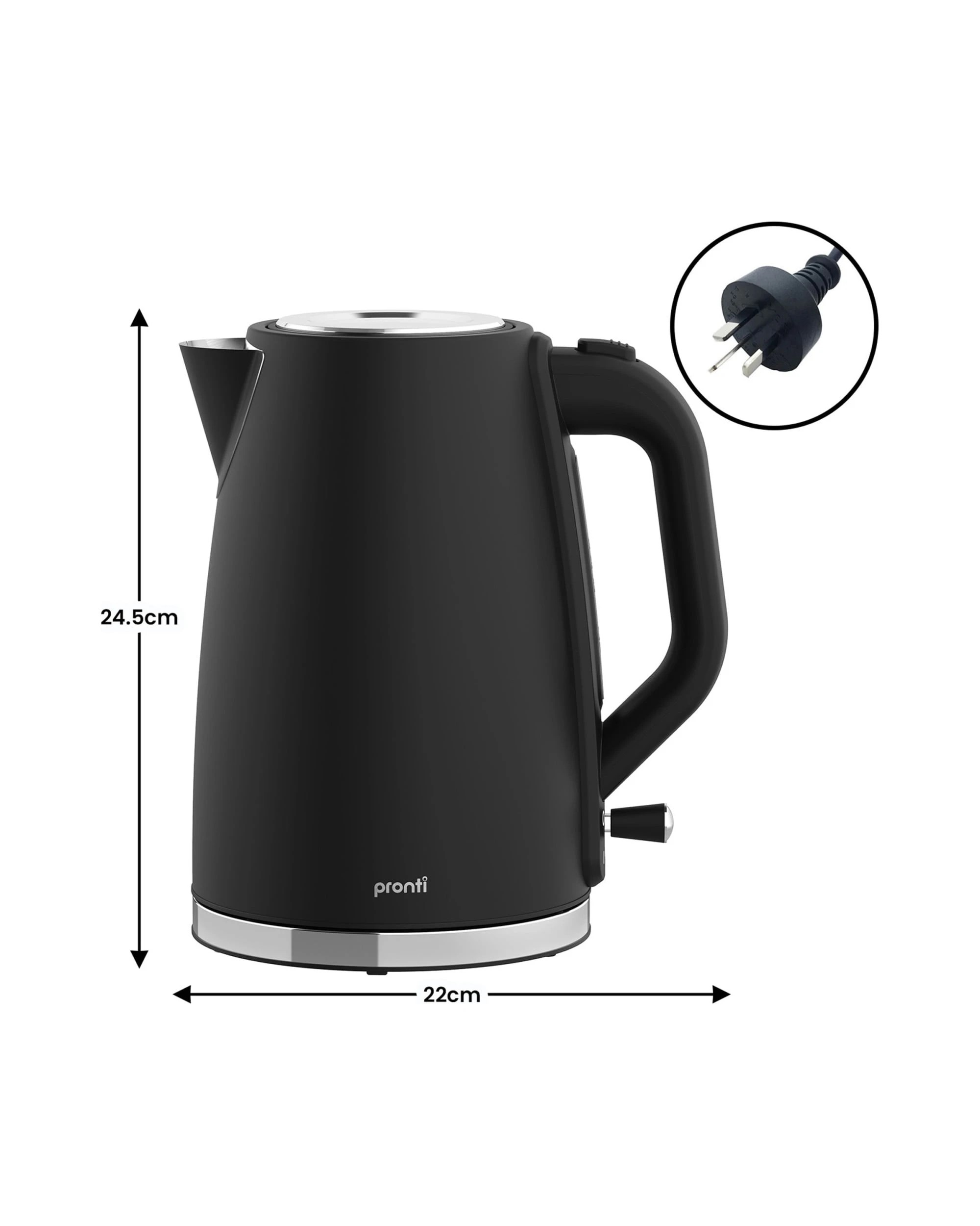 4 Pronti Silver Noir Breakfast Set - CM 850D 1.25L Espresso Machine, 1.7L Kettle, 4-Slice Toaster - Black, 4 of 5