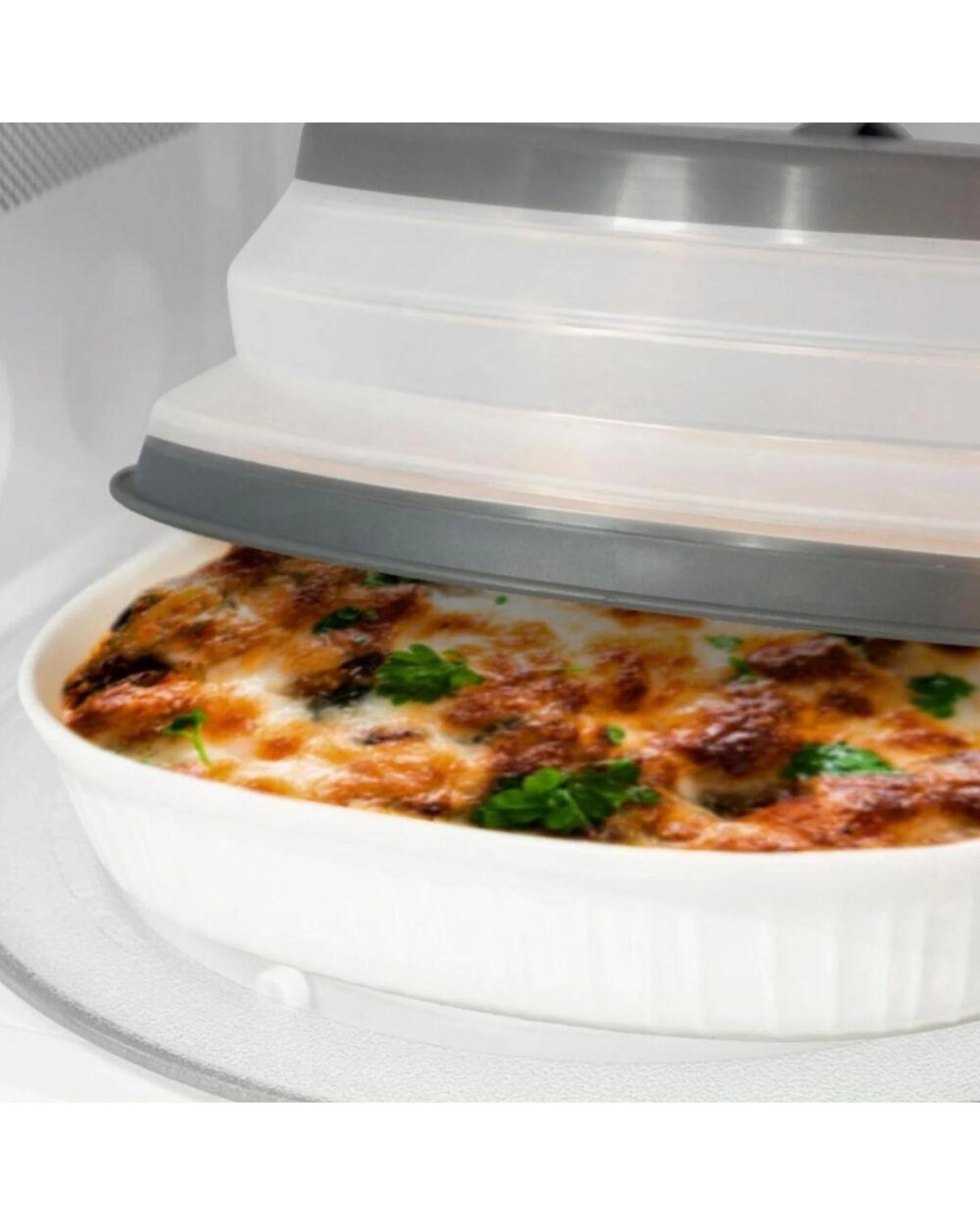 6 Tovolo Collapsible Microwave Food Cover AntiSplatter 31.5cm Large  Set of 2 - Grey, 6 of 8