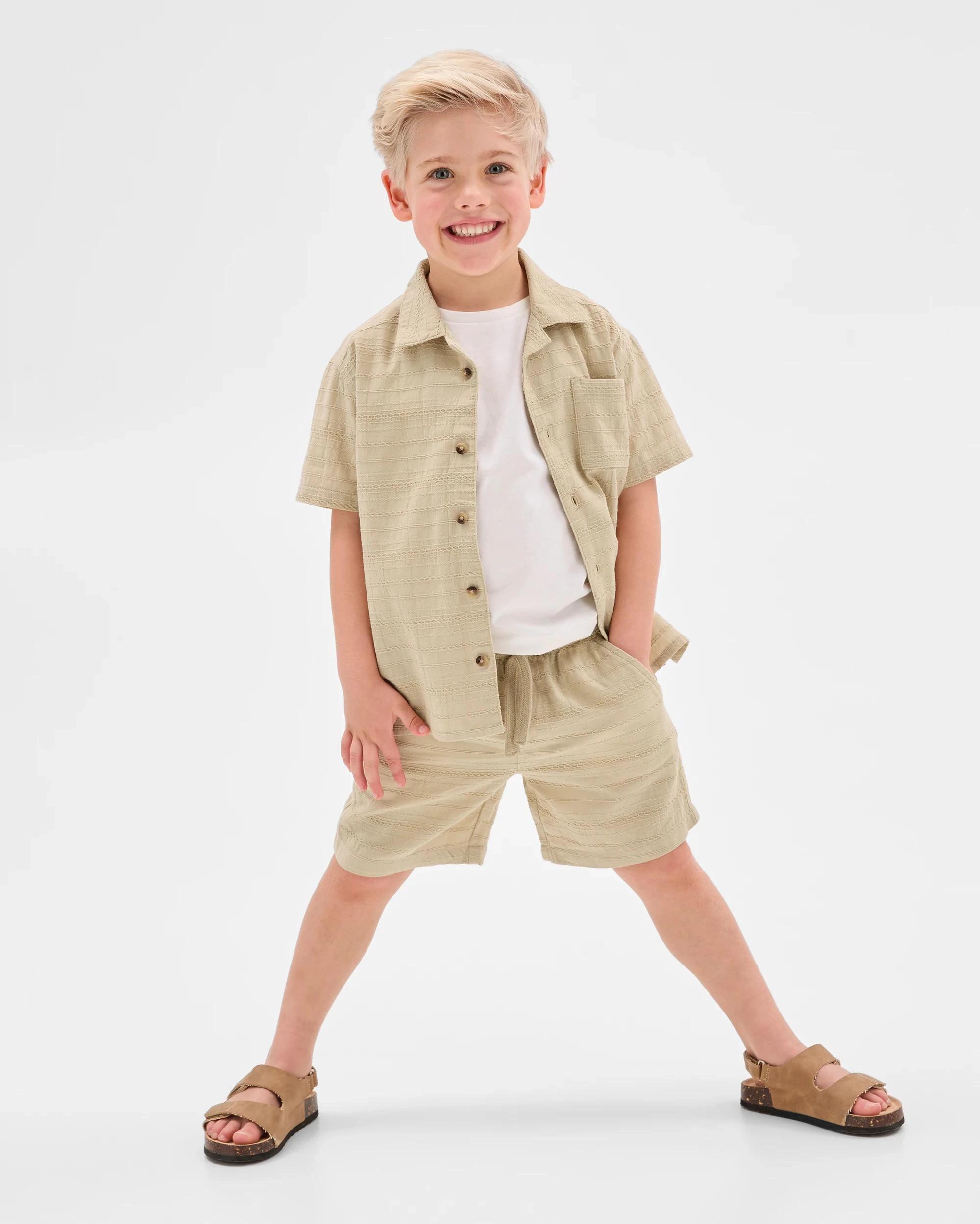 1 Target Australian Cotton Rich Shirt and Shorts 2 Piece Set NEUTRAL, 1 of 7