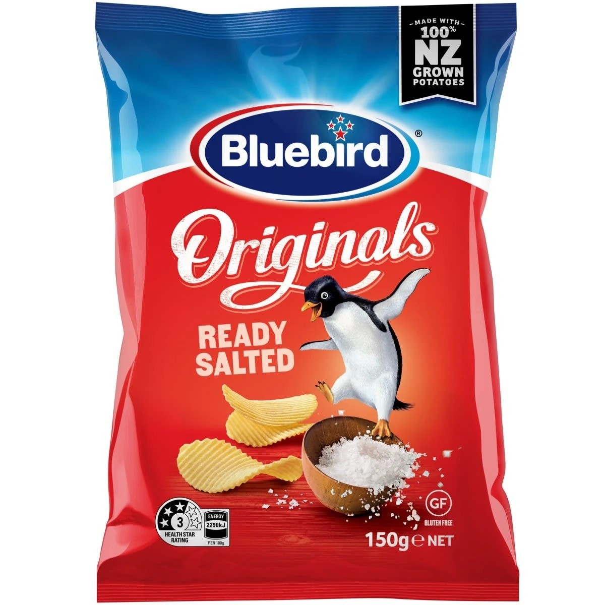 1 Bluebird Originals Ready Salted Chips 150g, 1 of 1