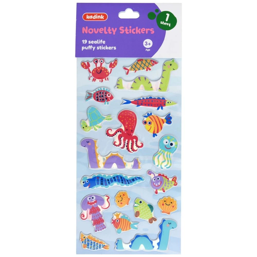 1 Kadink Puffy Stickers Sealife 19 Pack, 1 of 1