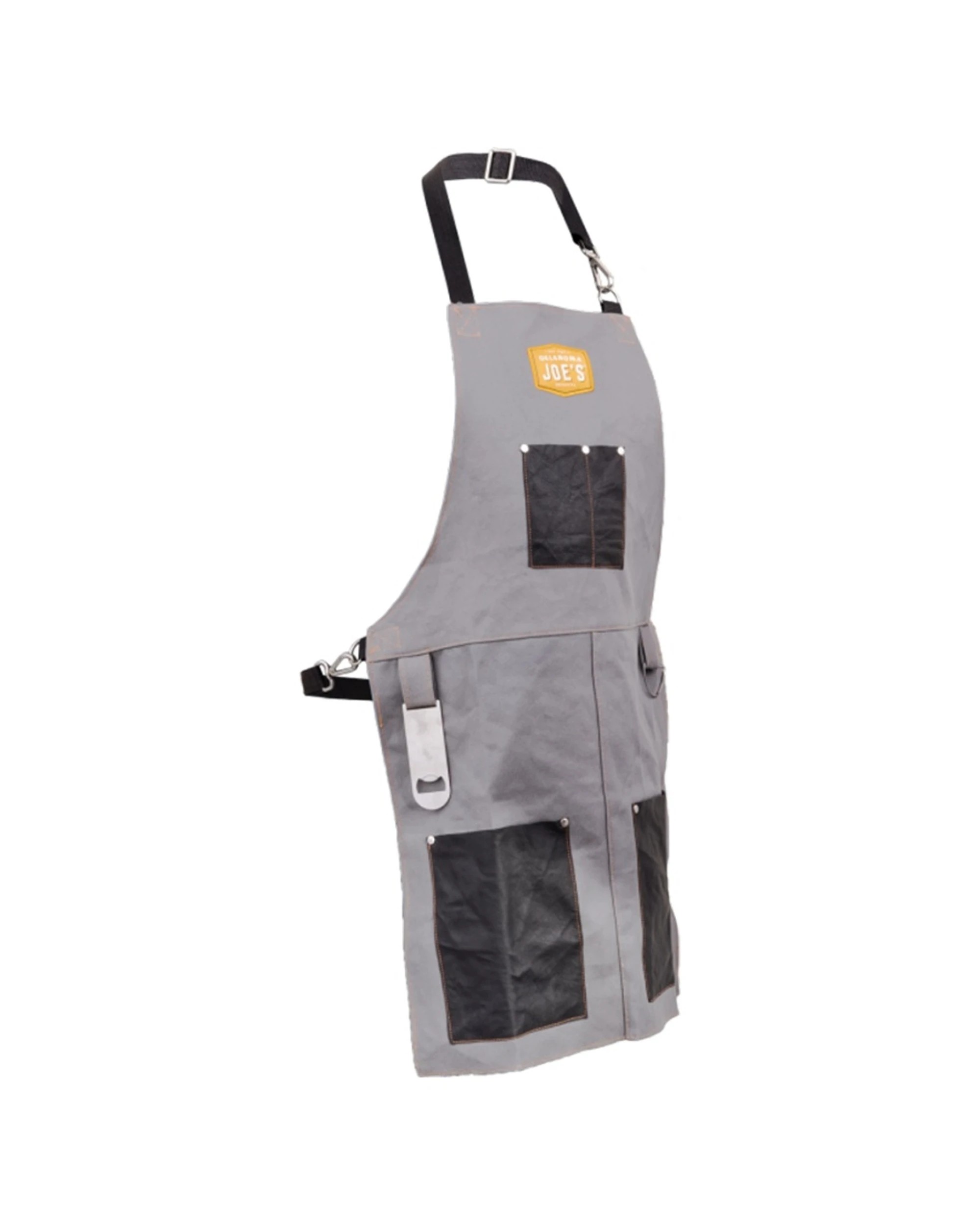 1 Oklahoma Joe's Smoking Canvas Leather Cooking Apron With Adjustable Straps - Grey, 1 of 2