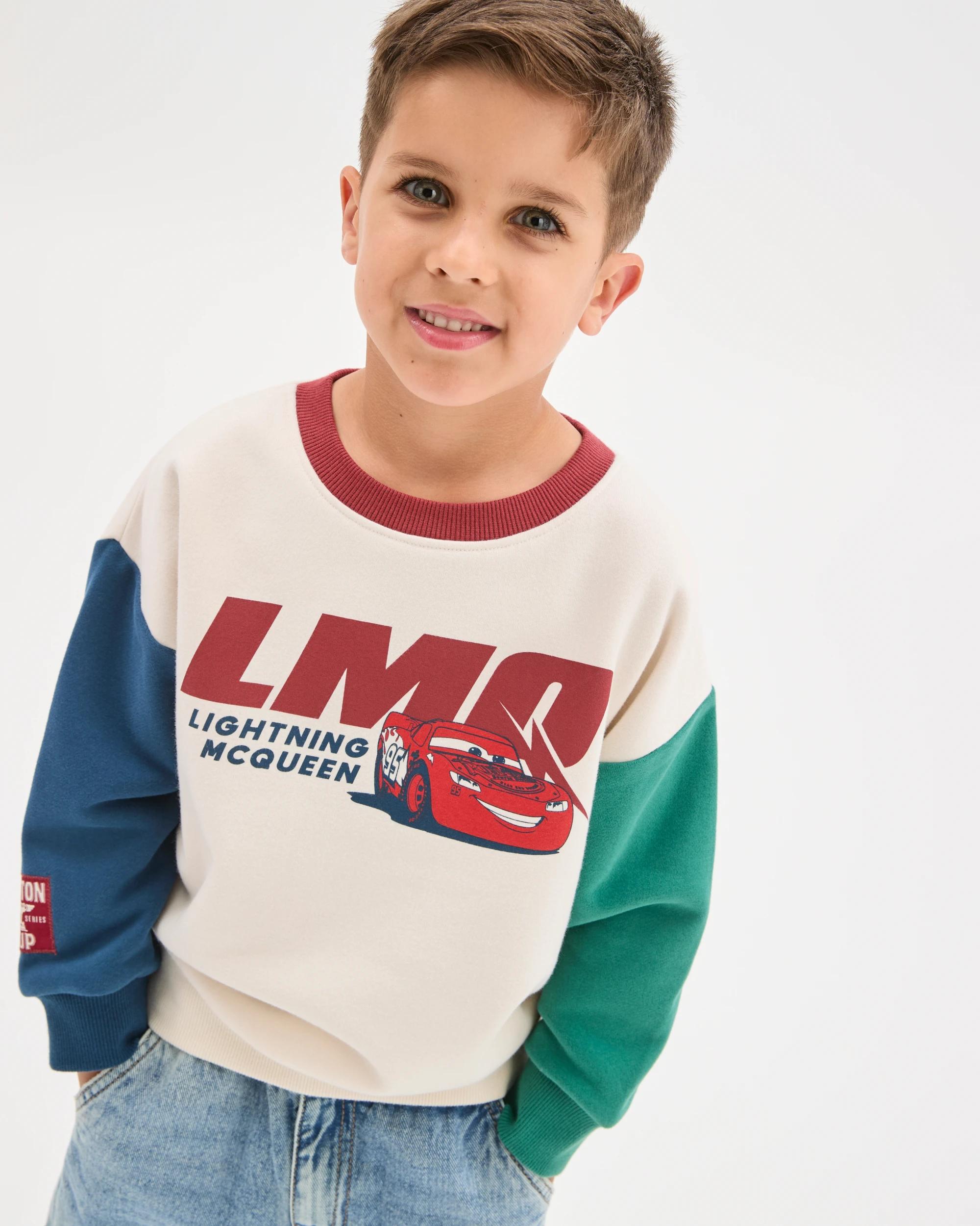 1 Disney Pixar Cars Australian Cotton Blend Sweat Top COLOUR BLOCK, 1 of 6