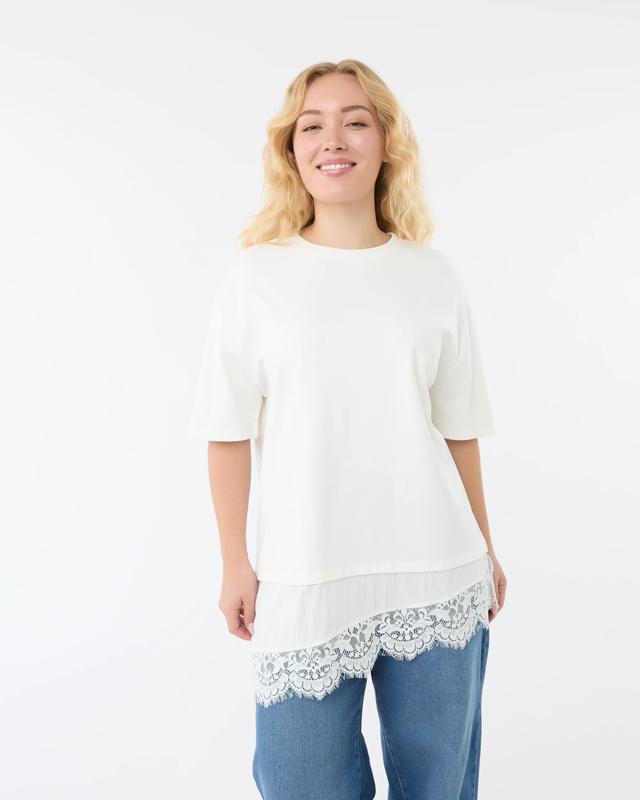 Short Sleeve Elevated Lace Trim T-s