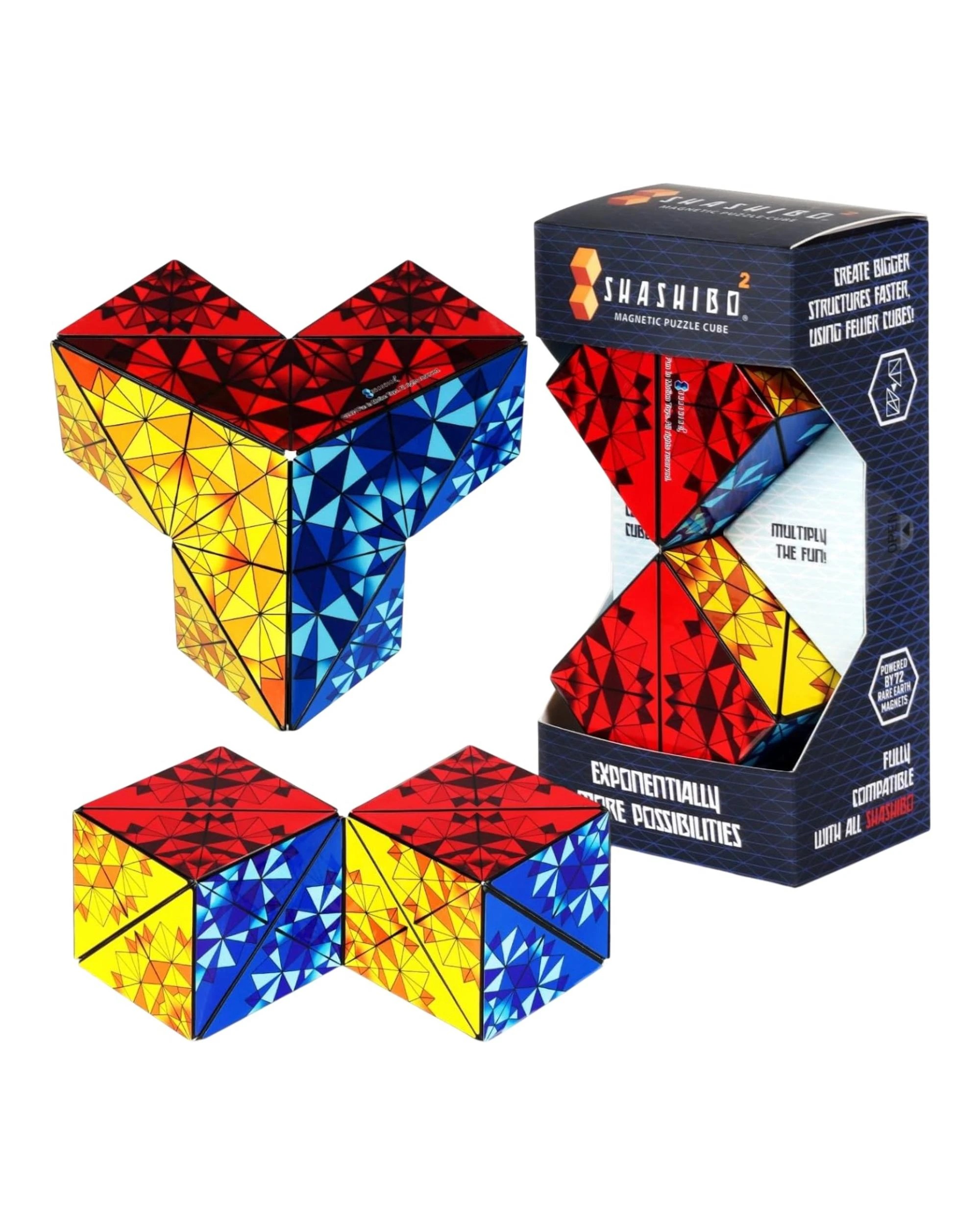 1 Shashibo Squared Shape Shifting Box Primary Magnetic Puzzle Cube, 1 of 3