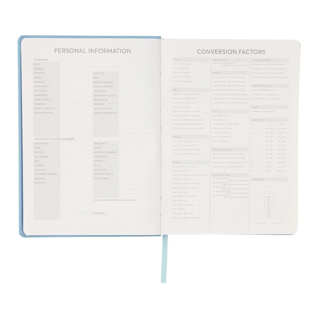 3 J.Burrows A5 Day to Page Undated Embossed Diary Blue, 3 of 8