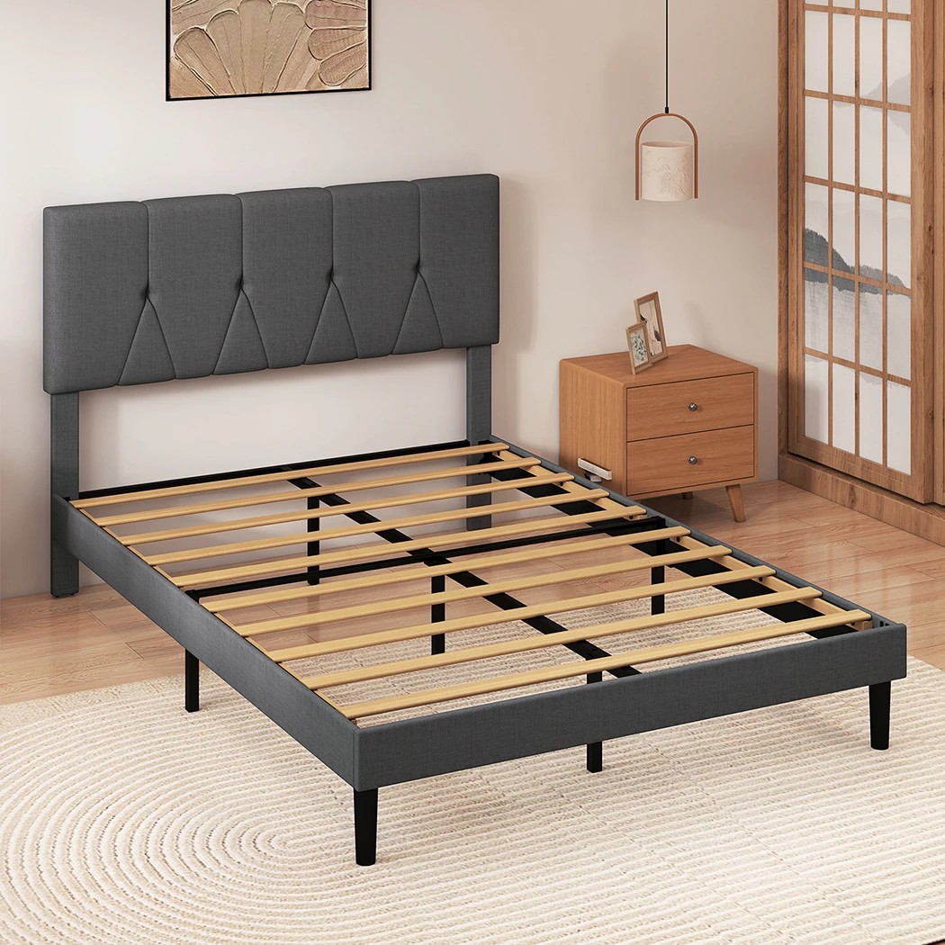 7 Levede Double Size Bed Frame Upholstered, 7 of 8