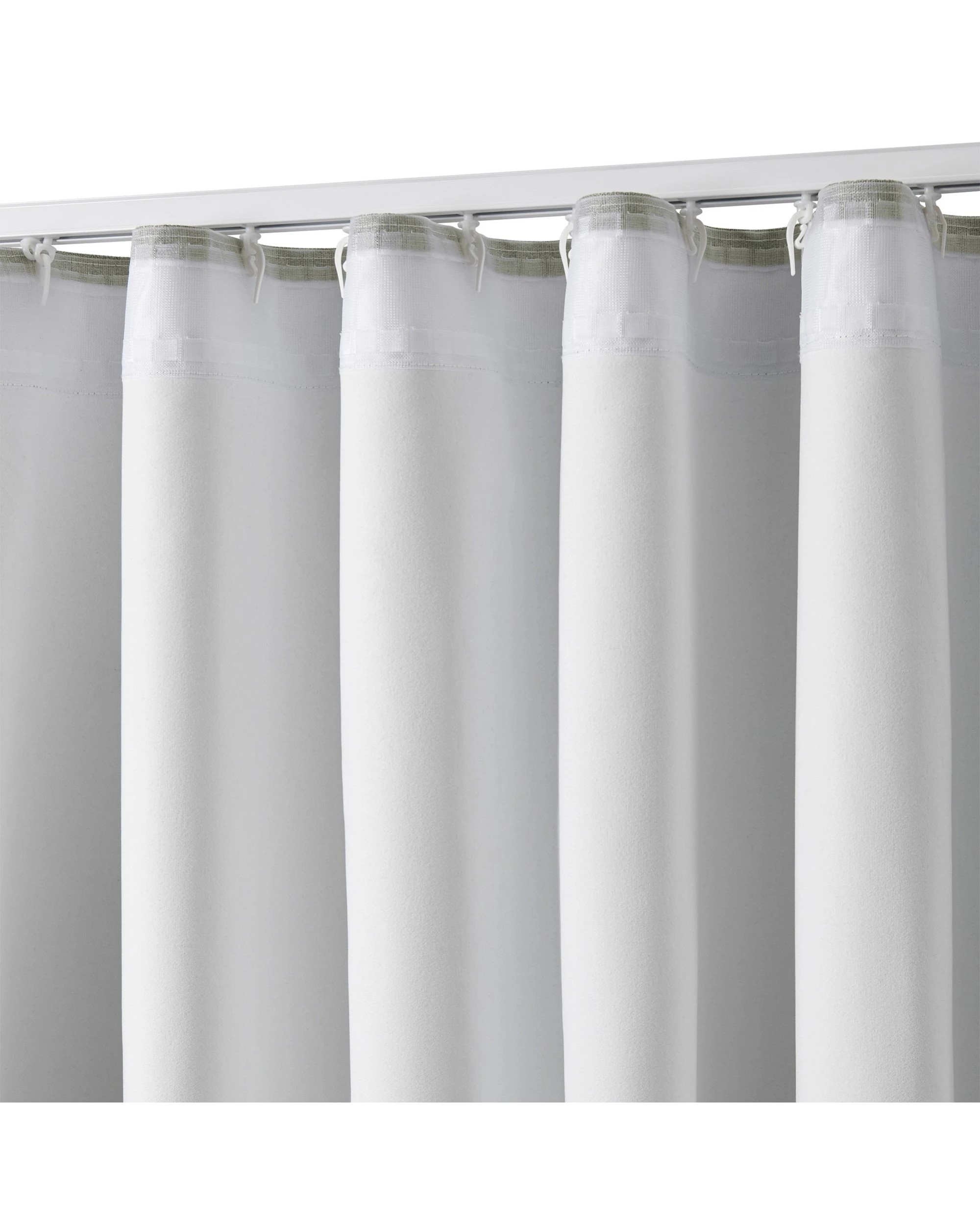 3 Cadence & Co. Bennett Faux Linen Blockout S-Fold Curtain 260x280cm - Fits 140cm Track - Moss, 3 of 5