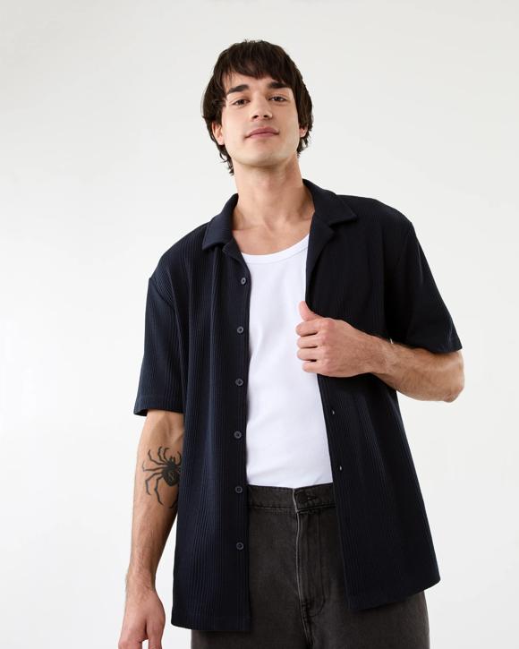 Short Sleeve Textured Knit Shirt