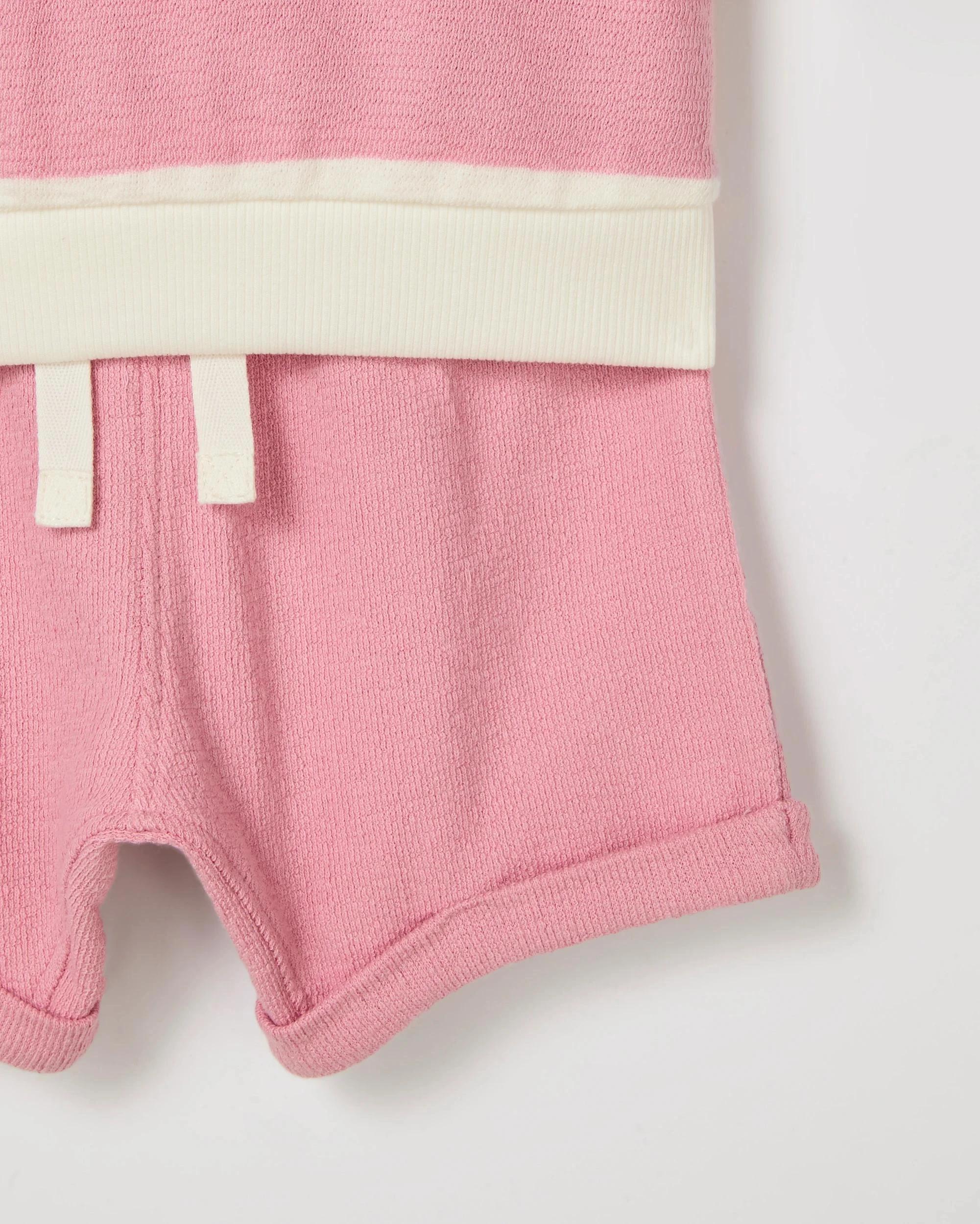 5 Target Baby Organic Cotton Baby Crew Fleece Top and Short 2 Piece Set PINK, 5 of 5