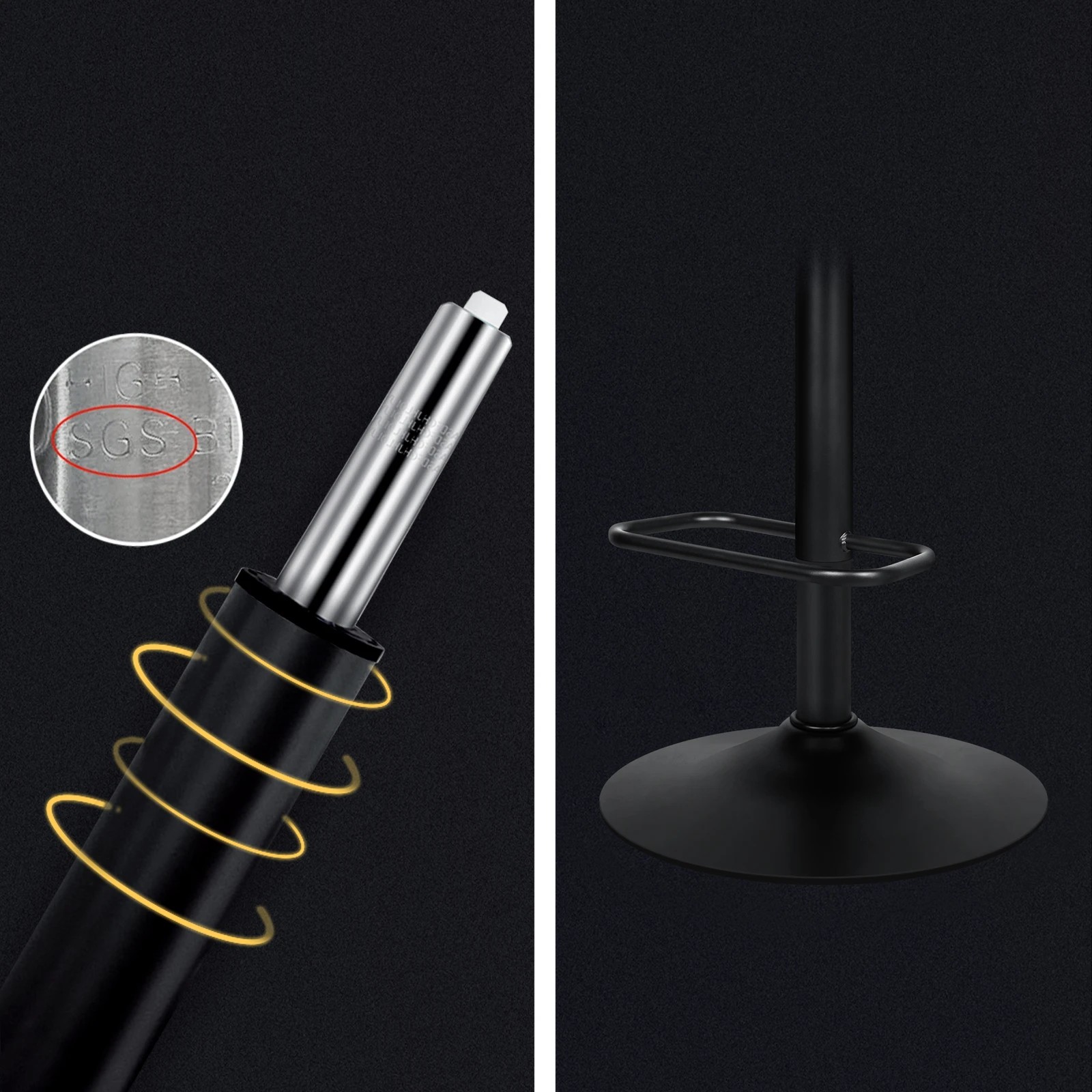 4 Alfordson 4x Bar Stools Gas Lift Leather Bar Chairs Kitchen Swivel Gloria - White, 4 of 10