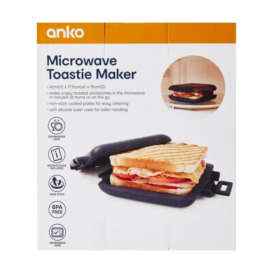 11 Microwave Toastie Maker - Black, 11 of 11