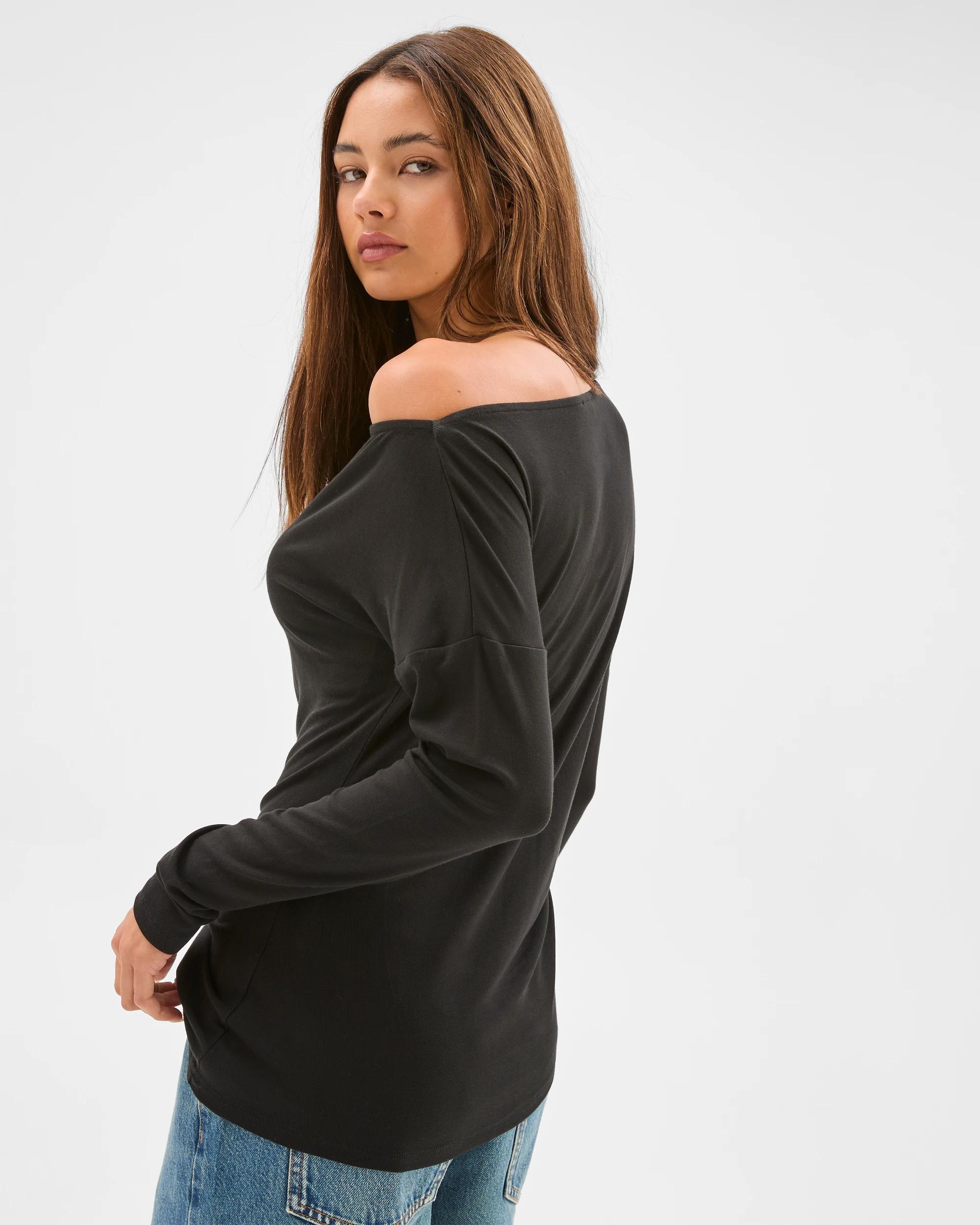 5 Lily Loves Asymmetrical Top BLACK, 5 of 5