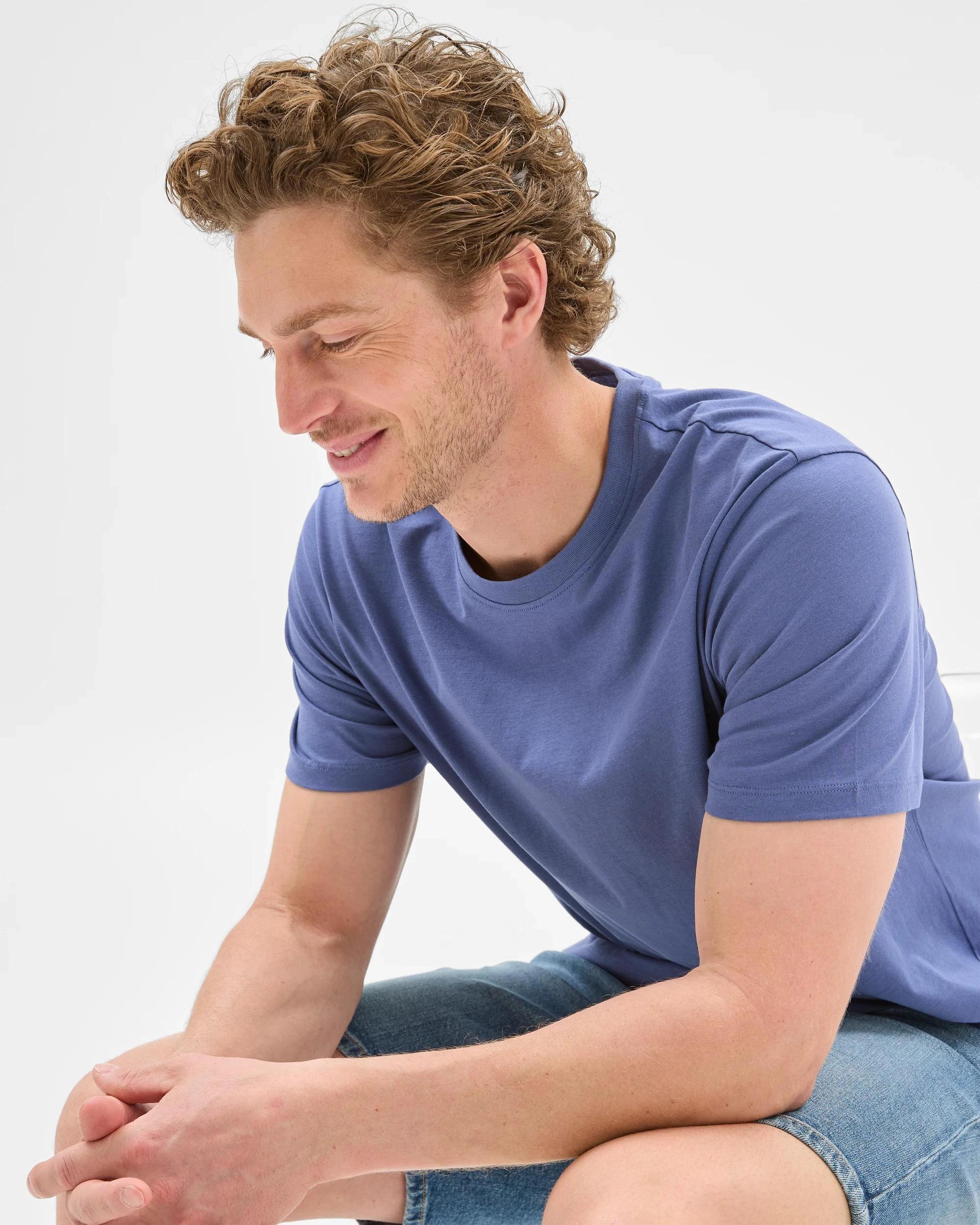 5 Target Australian Cotton Crew T-Shirt BLUE / GREY, 5 of 6