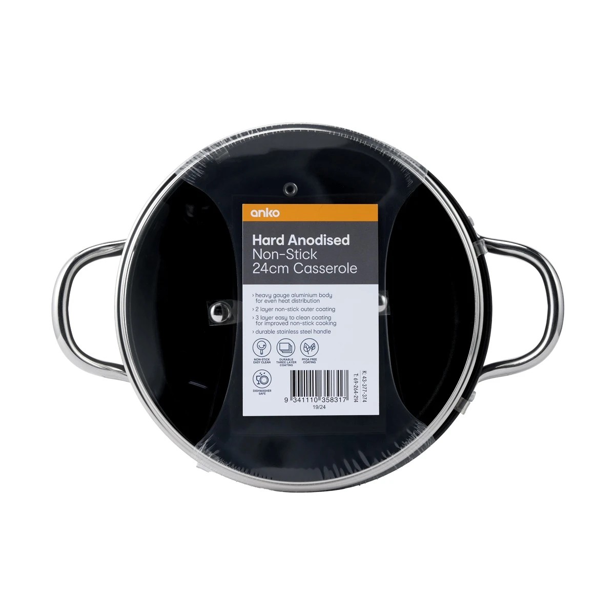 6 24cm Hard Anodised Non-Stick Casserole, 6 of 6