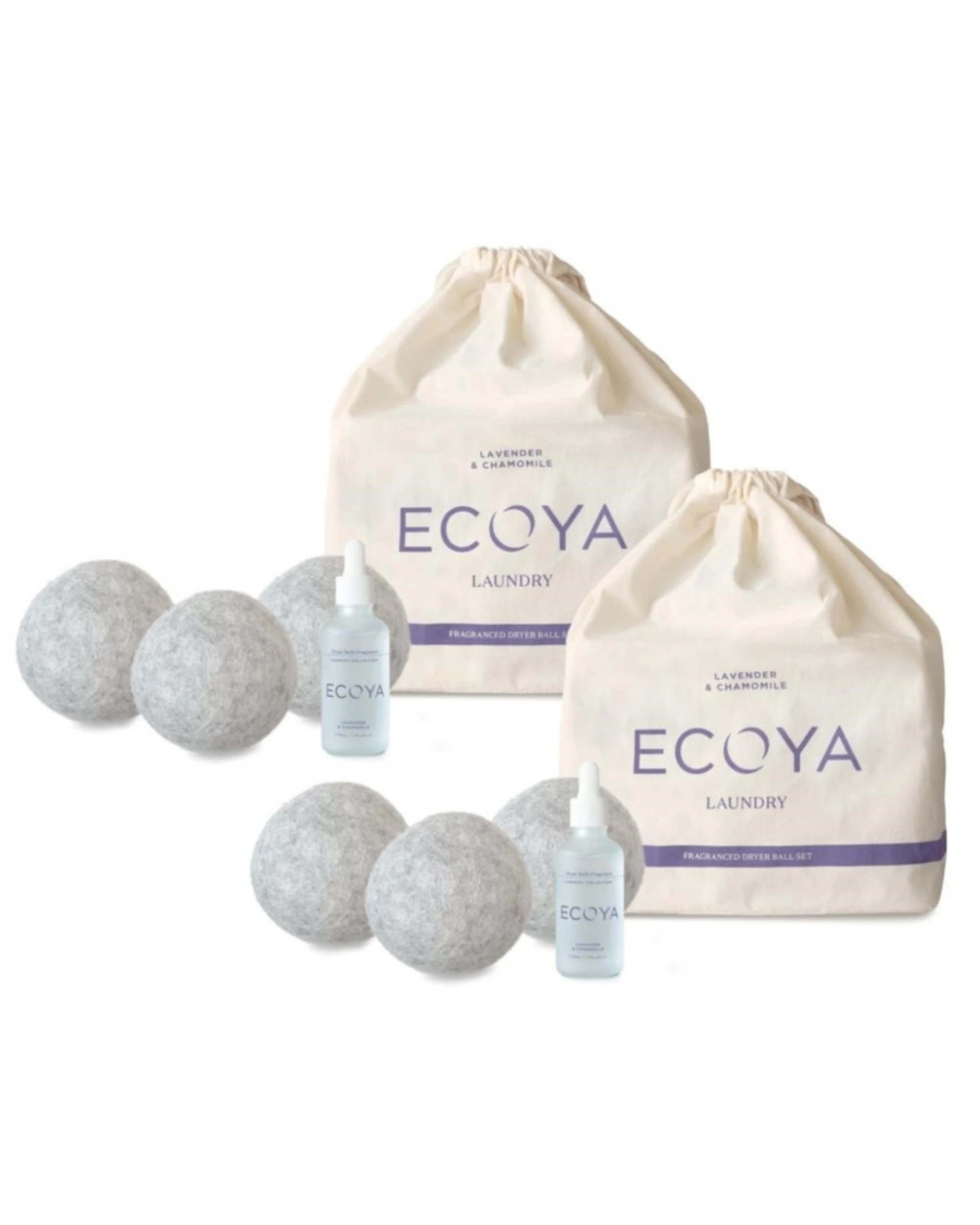 1 Ecoya Lavender & Chamomile Dryer Ball Set Pack of 2 - White, 1 of 1