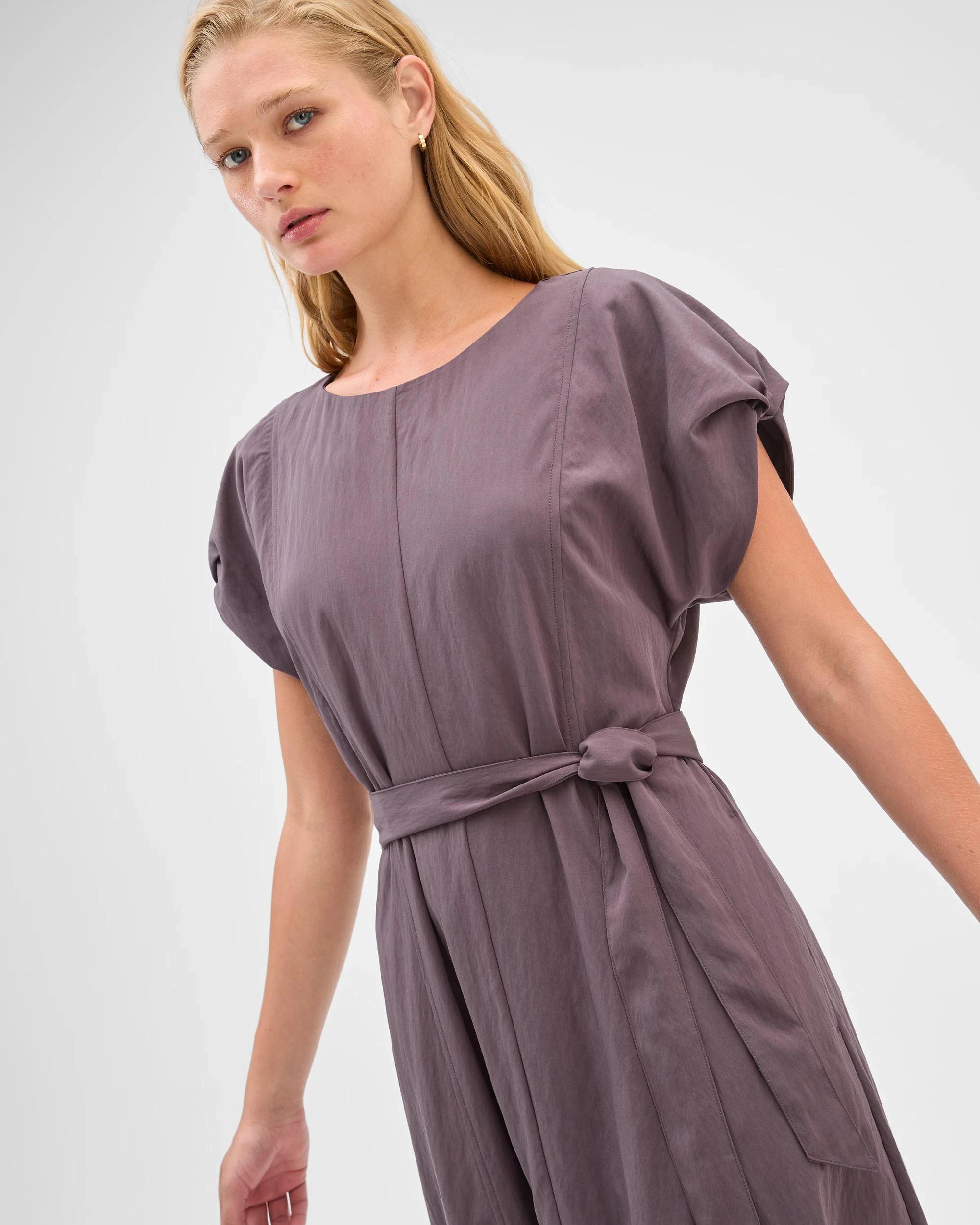 5 Preview Split Detail Midi Dress HICKORY, 5 of 6