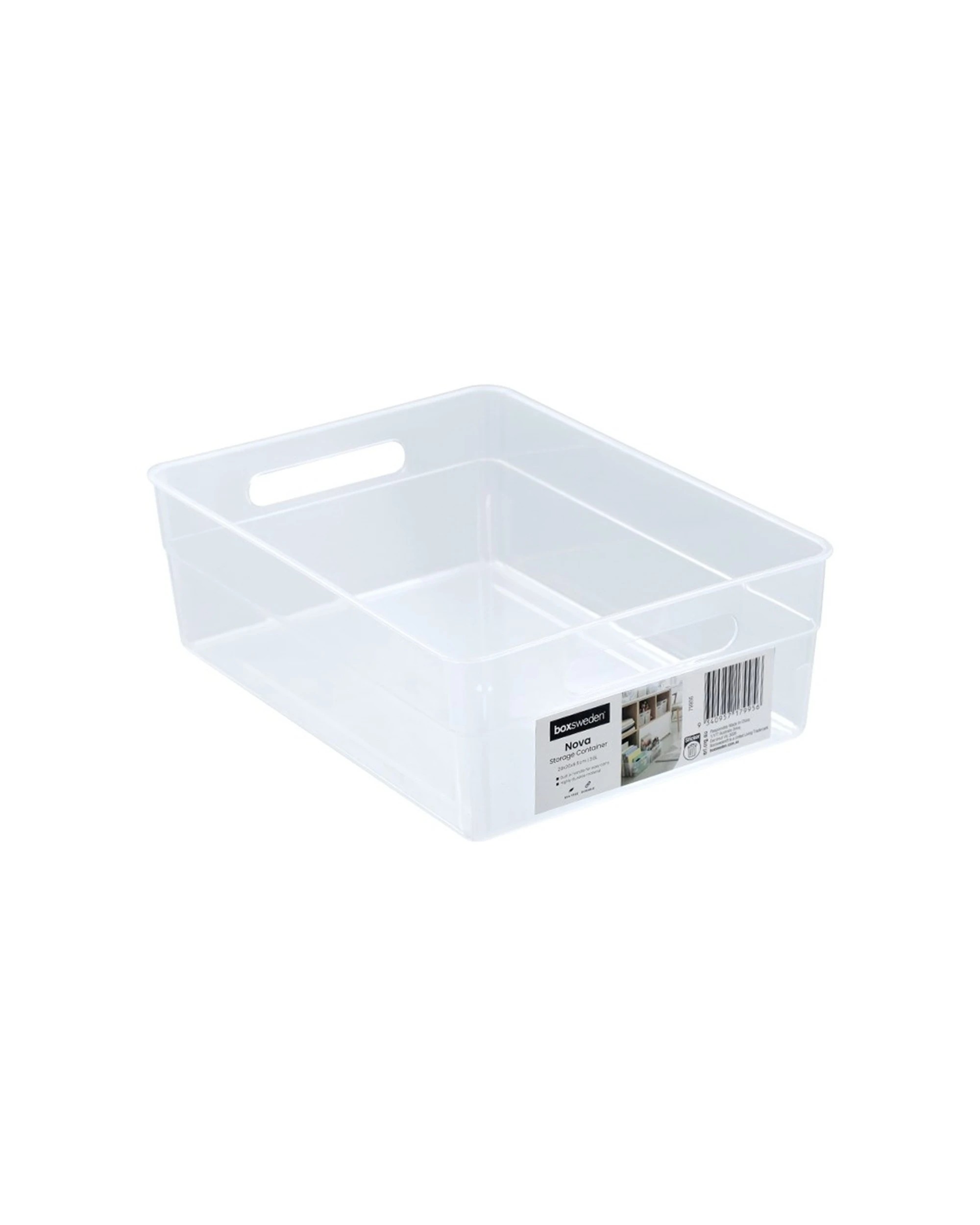 1 Boxsweden Nova Home Office Plastic Storage Container 3.8L 28x20x9.5cm - Clear, 1 of 4