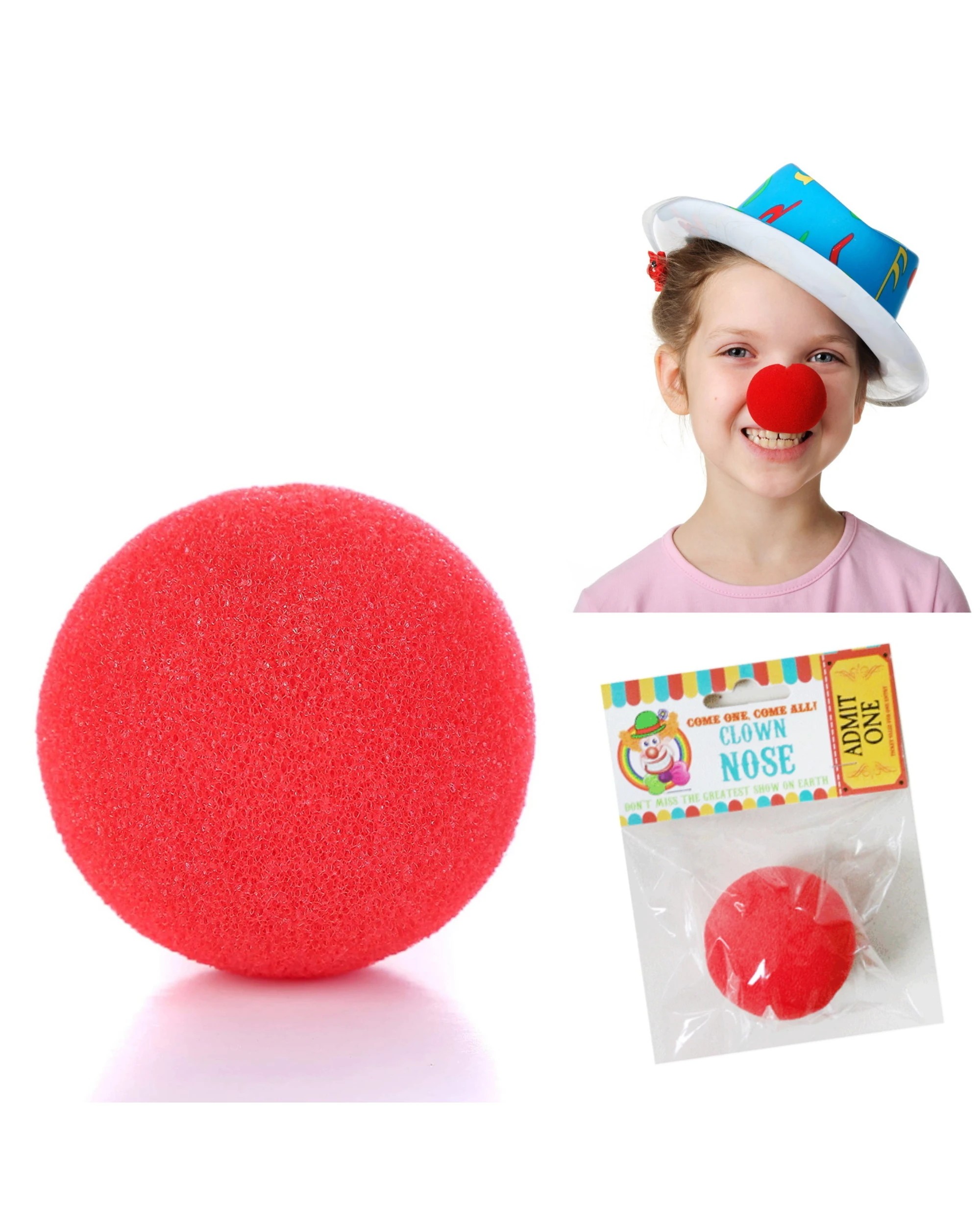 1 Oceana Foam Clown or Rudolph Nose - One Size - Red, 1 of 2