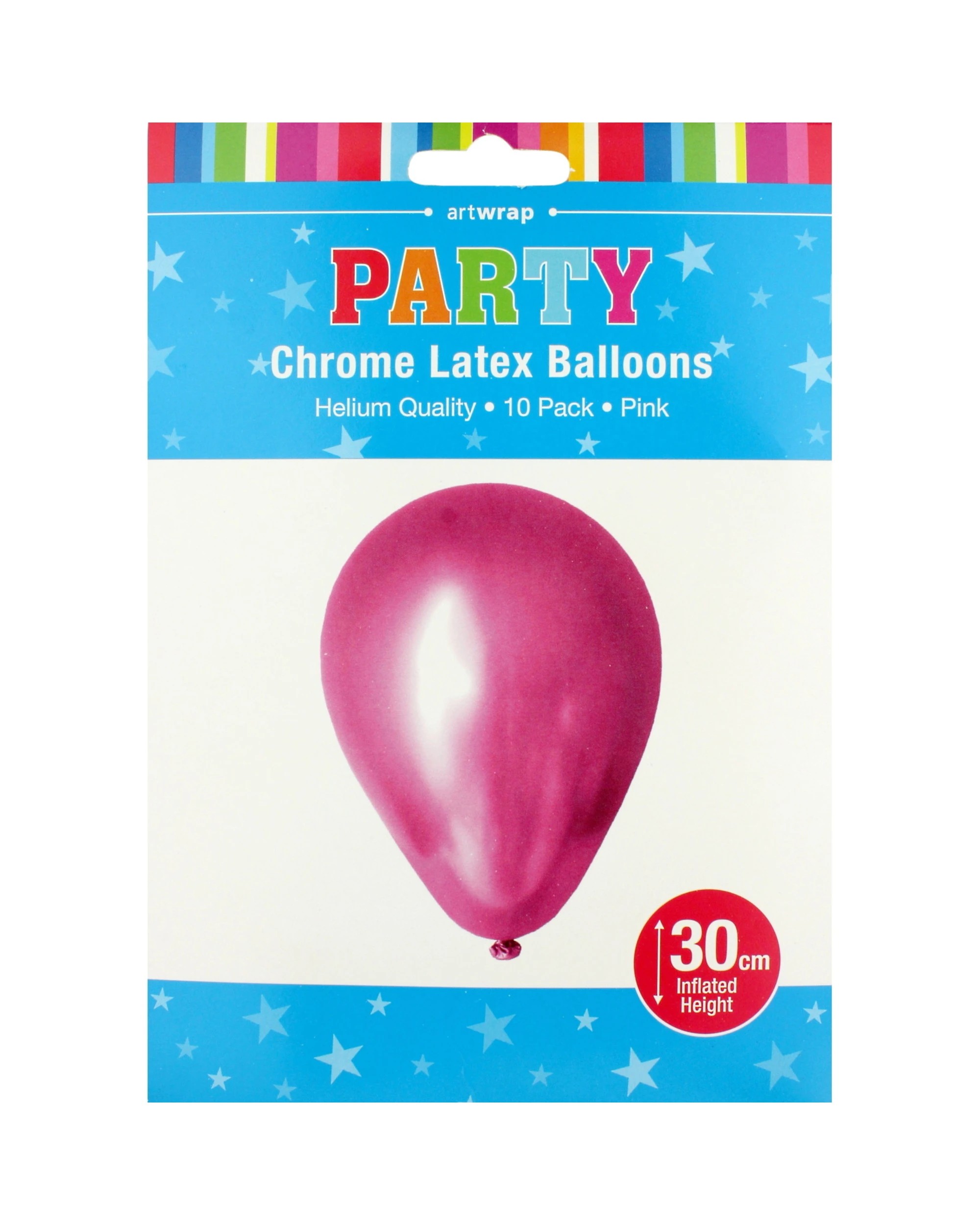 2 Amscan Chrome Balloons 30cm Pack of 10 - Dark Pink - Pink, 2 of 2