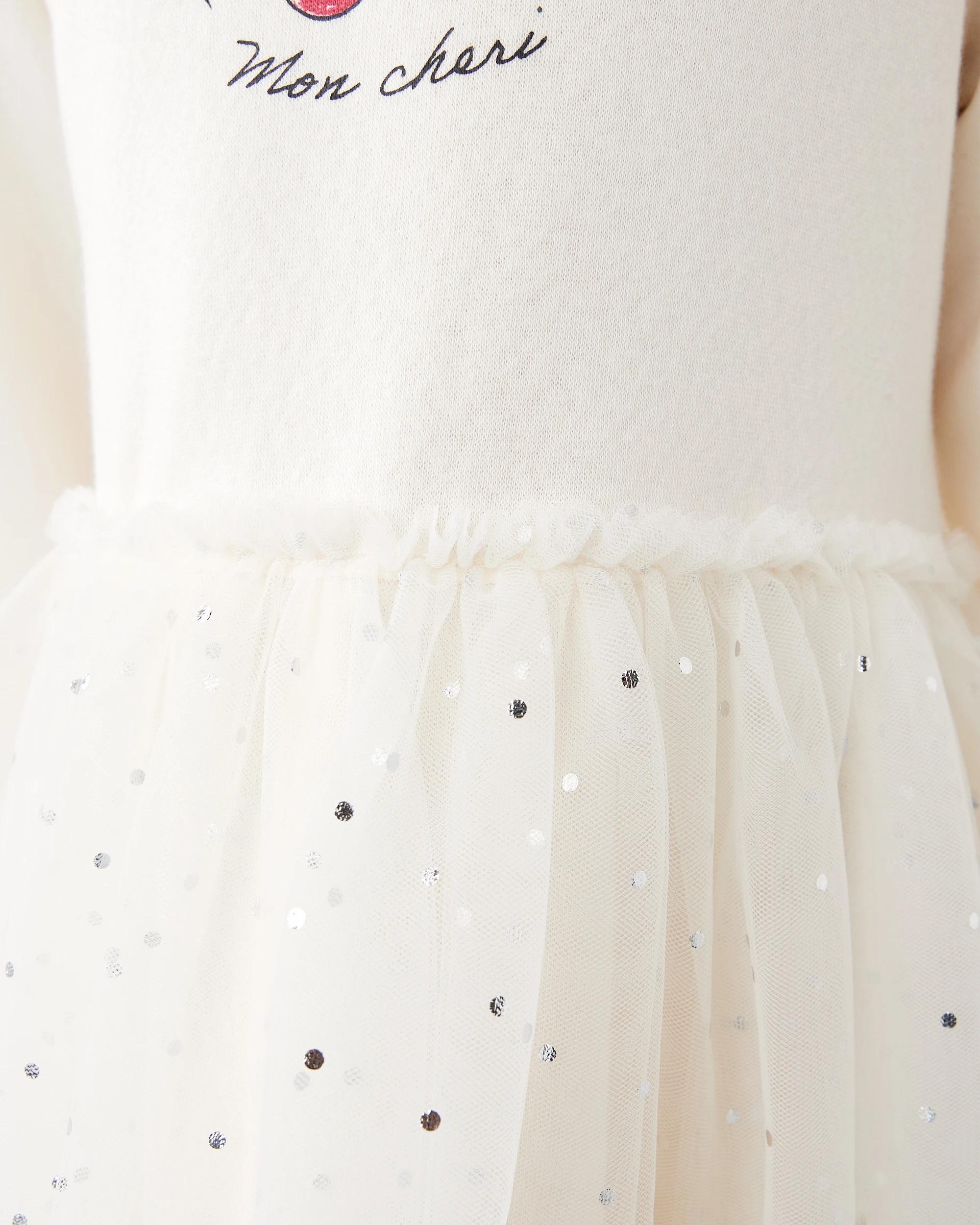 5 Long Sleeve Fleece Tutu Dress Bge Cherry, 5 of 8