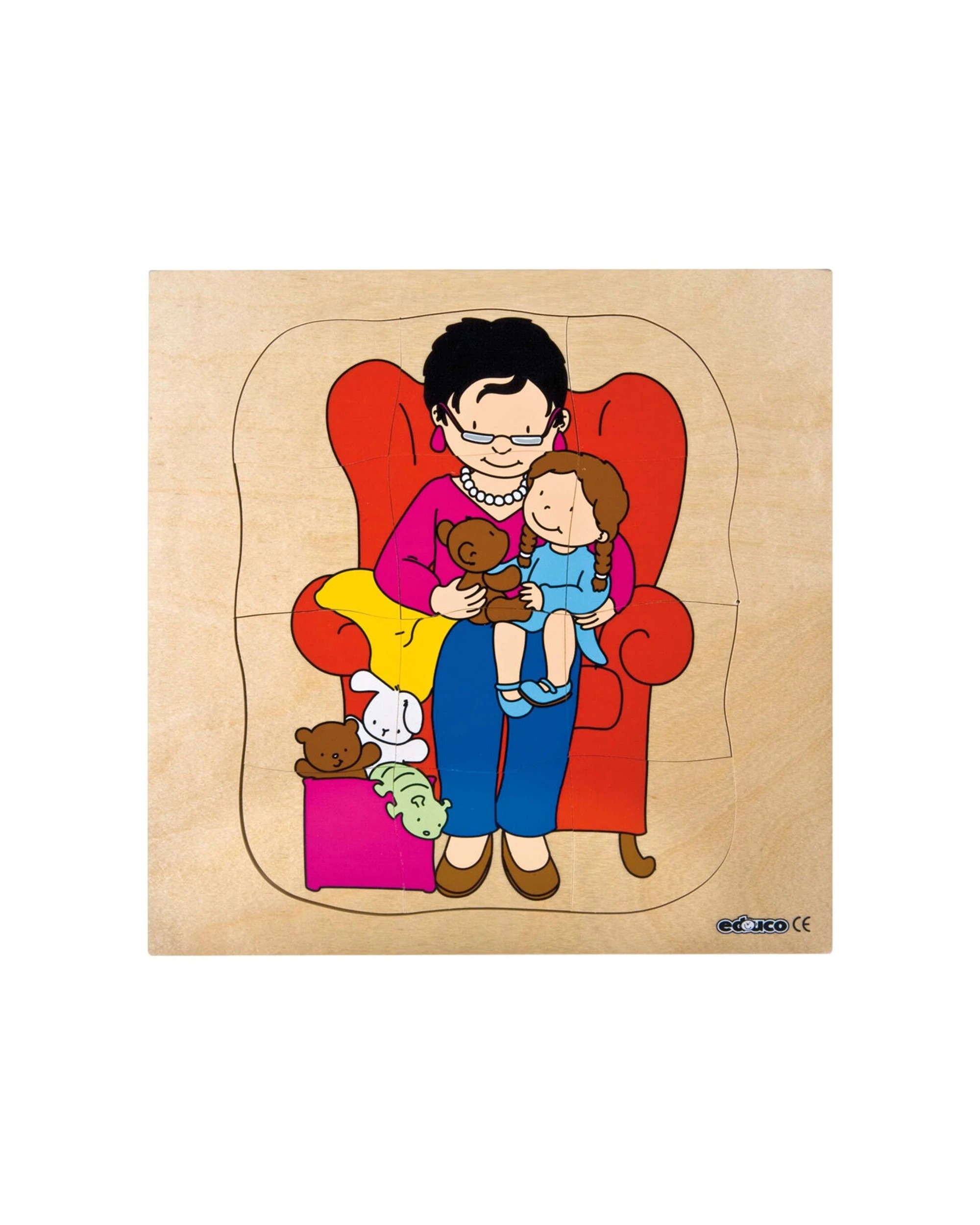 1 EDUCO Multilayer Puzzle Grow Up Grandmother - Growth Cycle Puzzle Wooden - Multi, 1 of 3