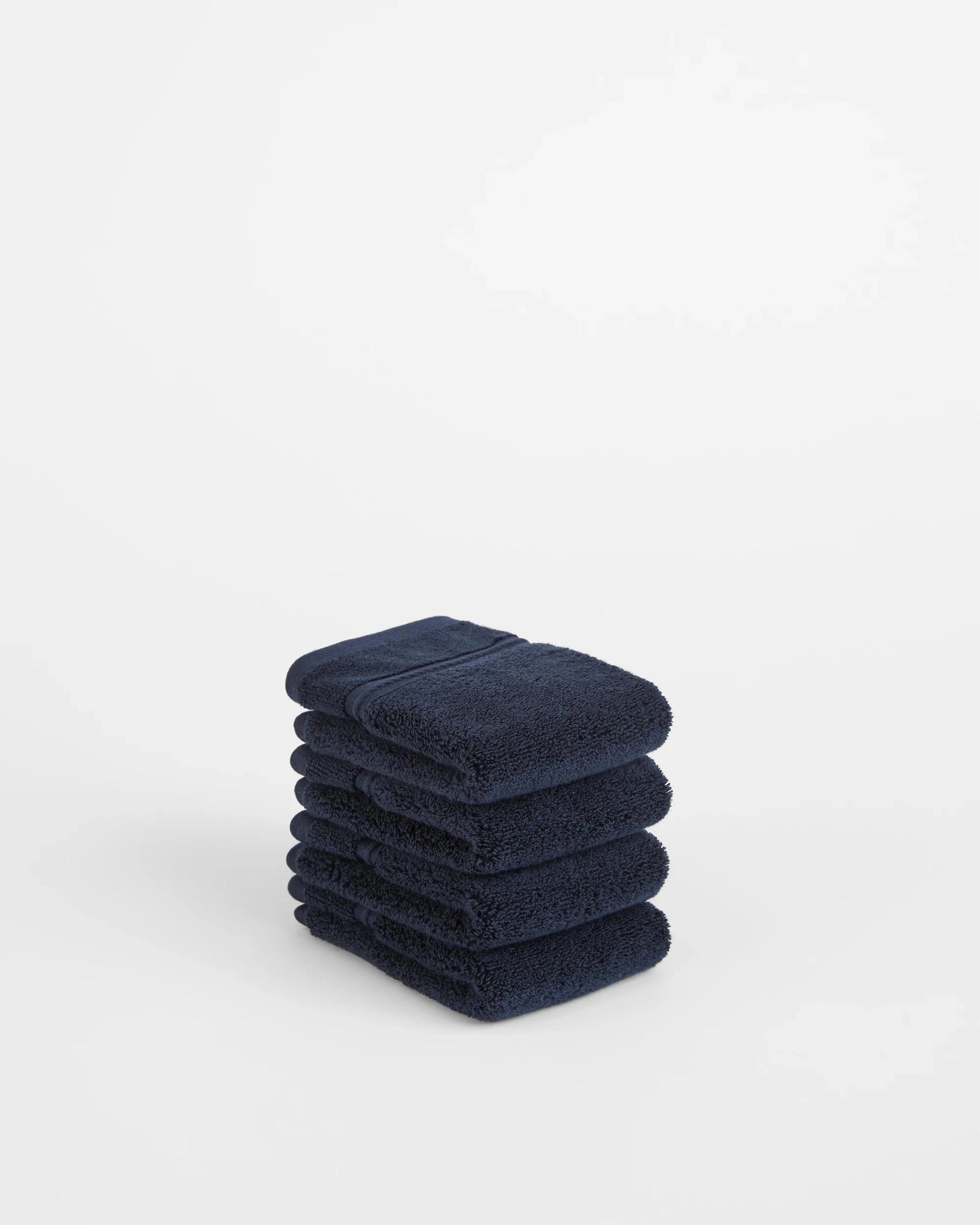 1 Target Luxury Egyptian Cotton Pile Face Washer 4 Pack - Blue, 1 of 4