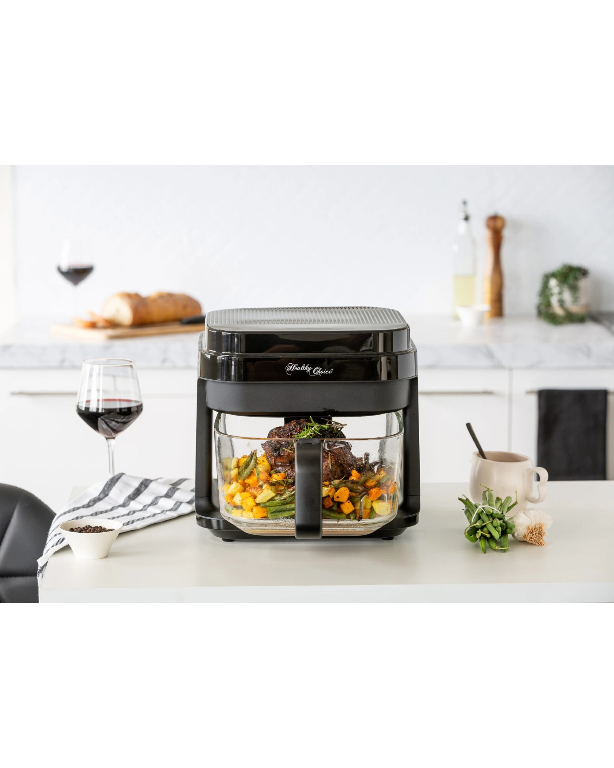 6 Healthy Choice 6.5L Glass Digital Air Fryer Oven (1200W) 200C, 6 of 7