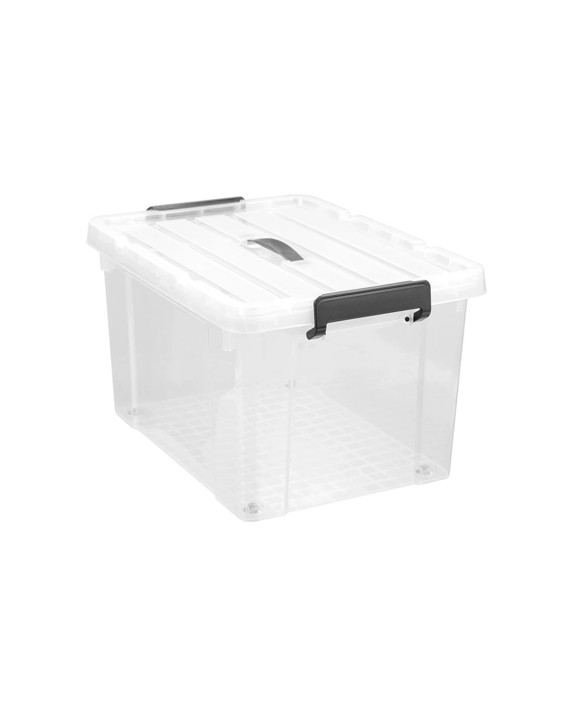 2 BOXSWEDEN Dura 51cm 43L Carry Box With Wheels Lid Wheeled Storage - White, 2 of 5