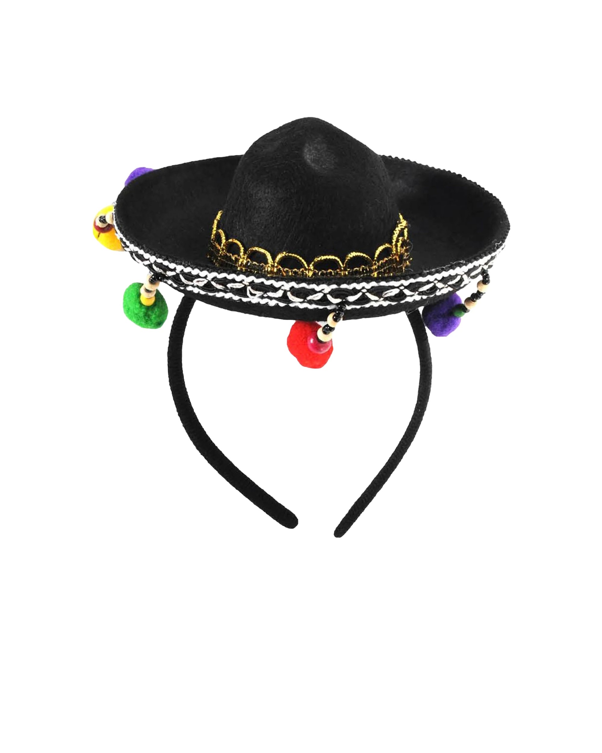 1 JD Party Sombrero Headband with Coloured Pom Poms Party Accessory - Multi, 1 of 1